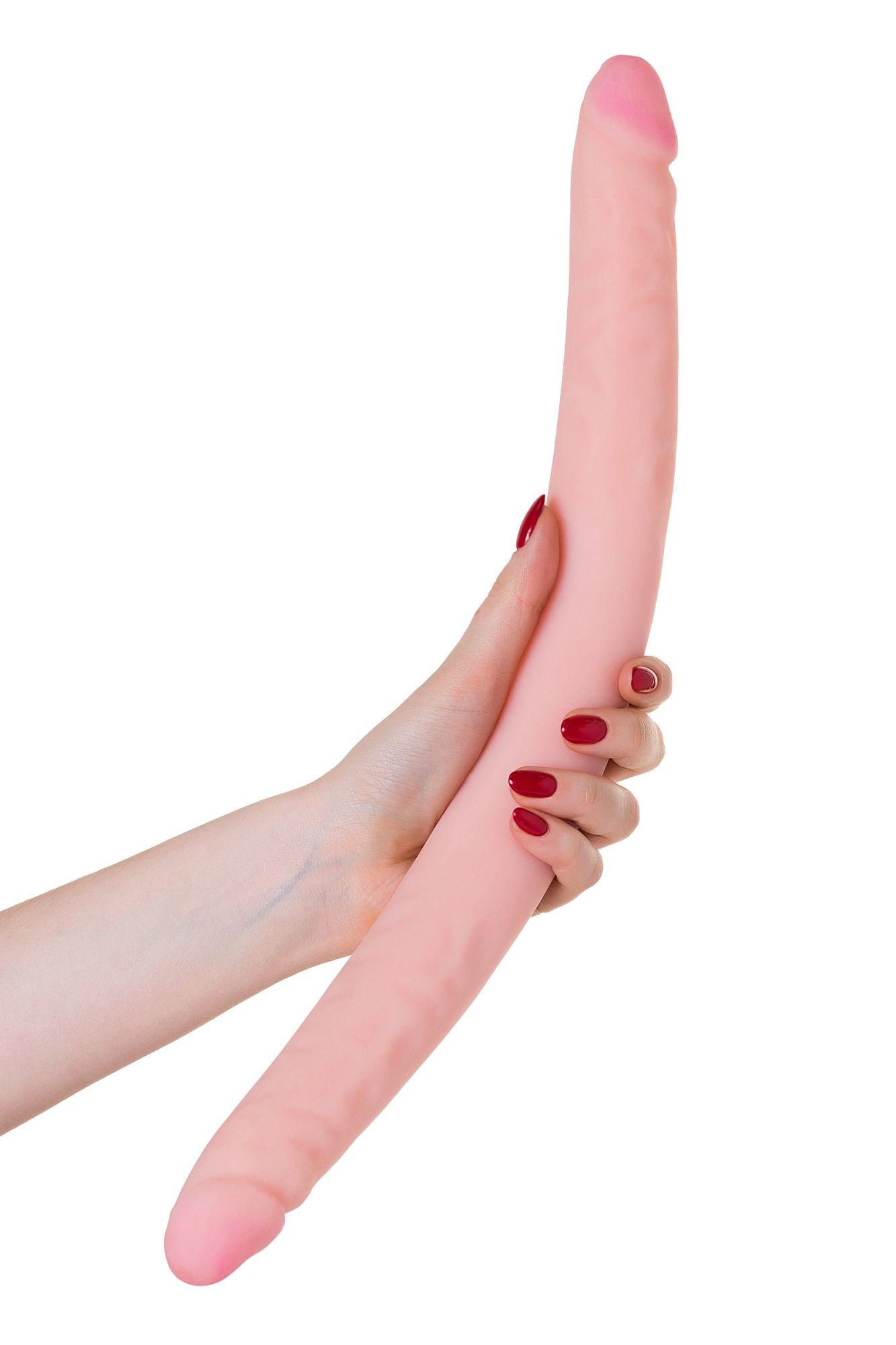 двусторонний фаллоимитатор lovetoy lesbi touch, телесный, 43 см в СПб