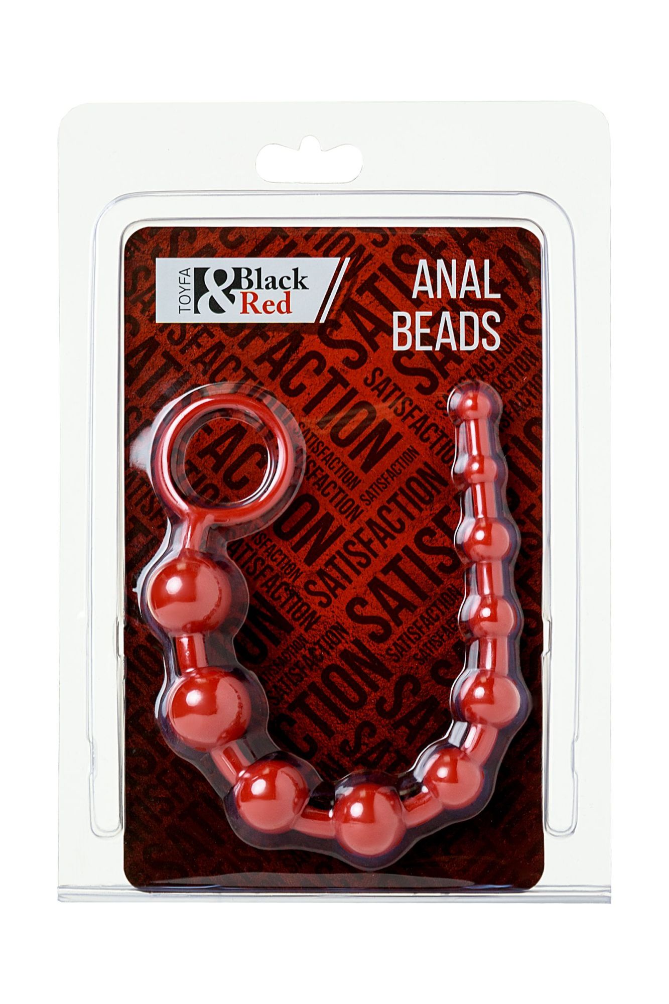 анальная цепочка black & red by toyfa, пвх, красная, 31 см, ø 3 см в СПб