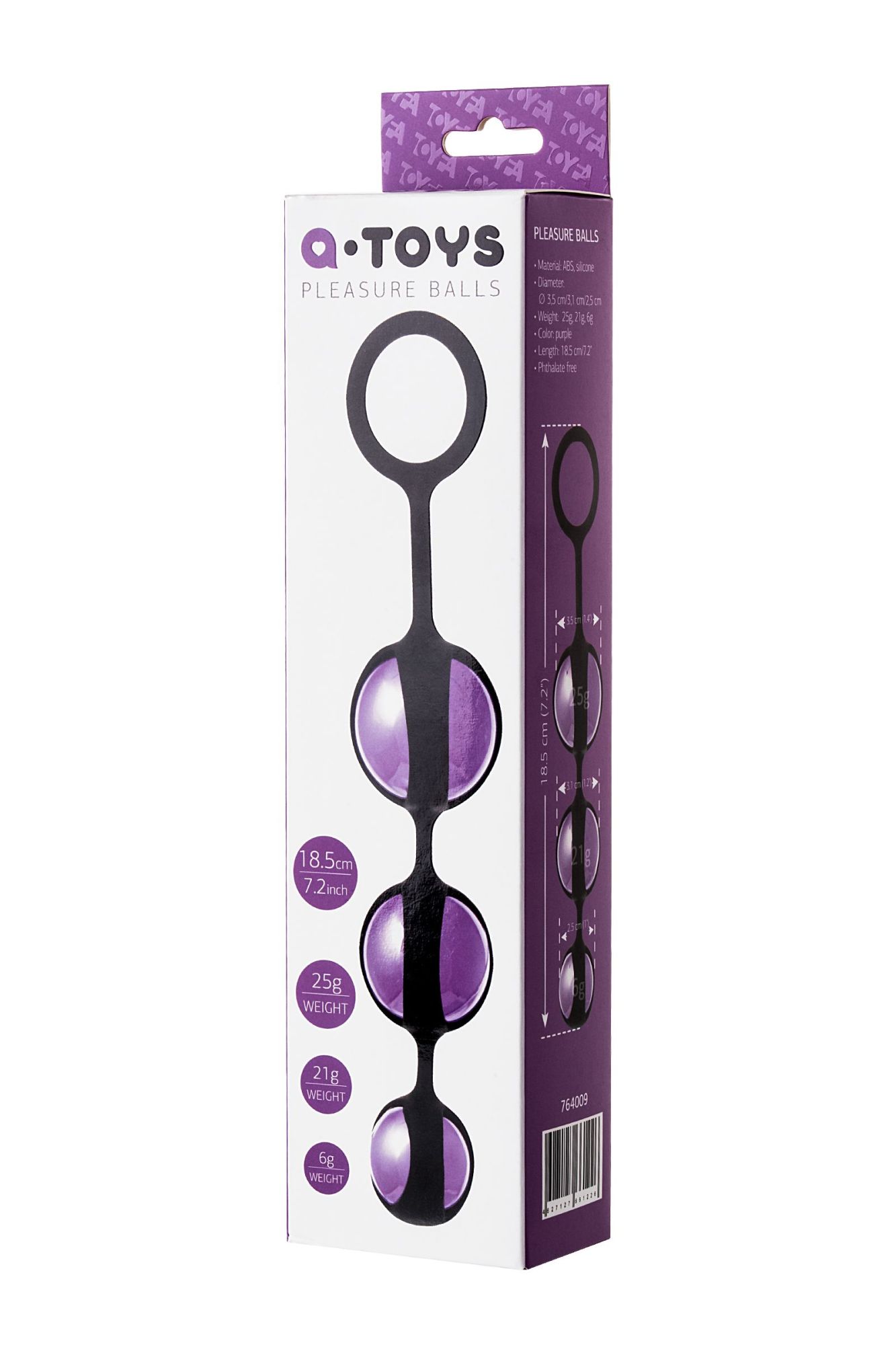 вагинальные шарики toyfa a-toys hony, abs пластик, фиолетовый, 18,5 см в СПб
