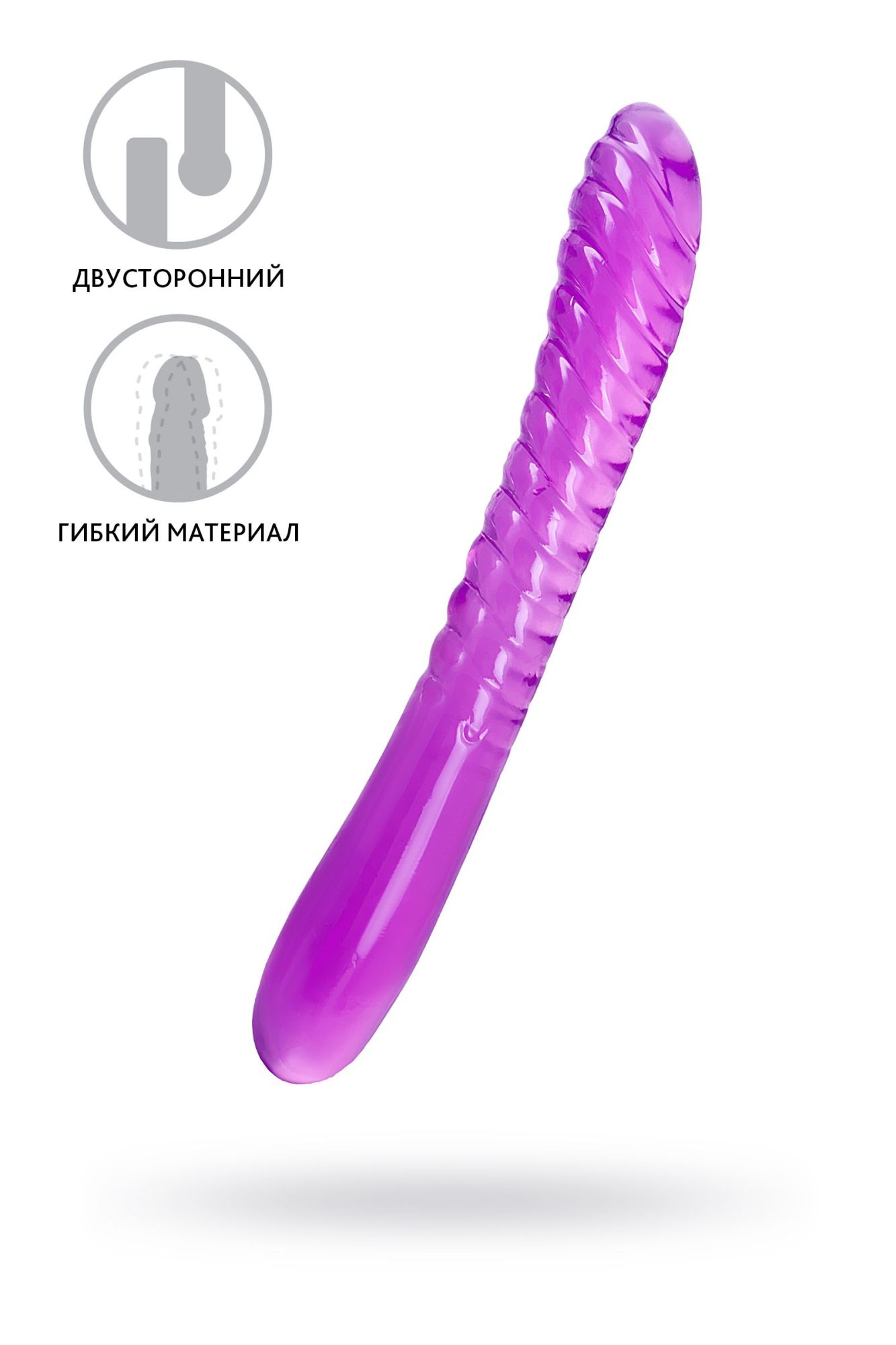 двусторонний фаллоимитатор a-toys by toyfa frica, tpe, фиолетовый, 23 см в СПб