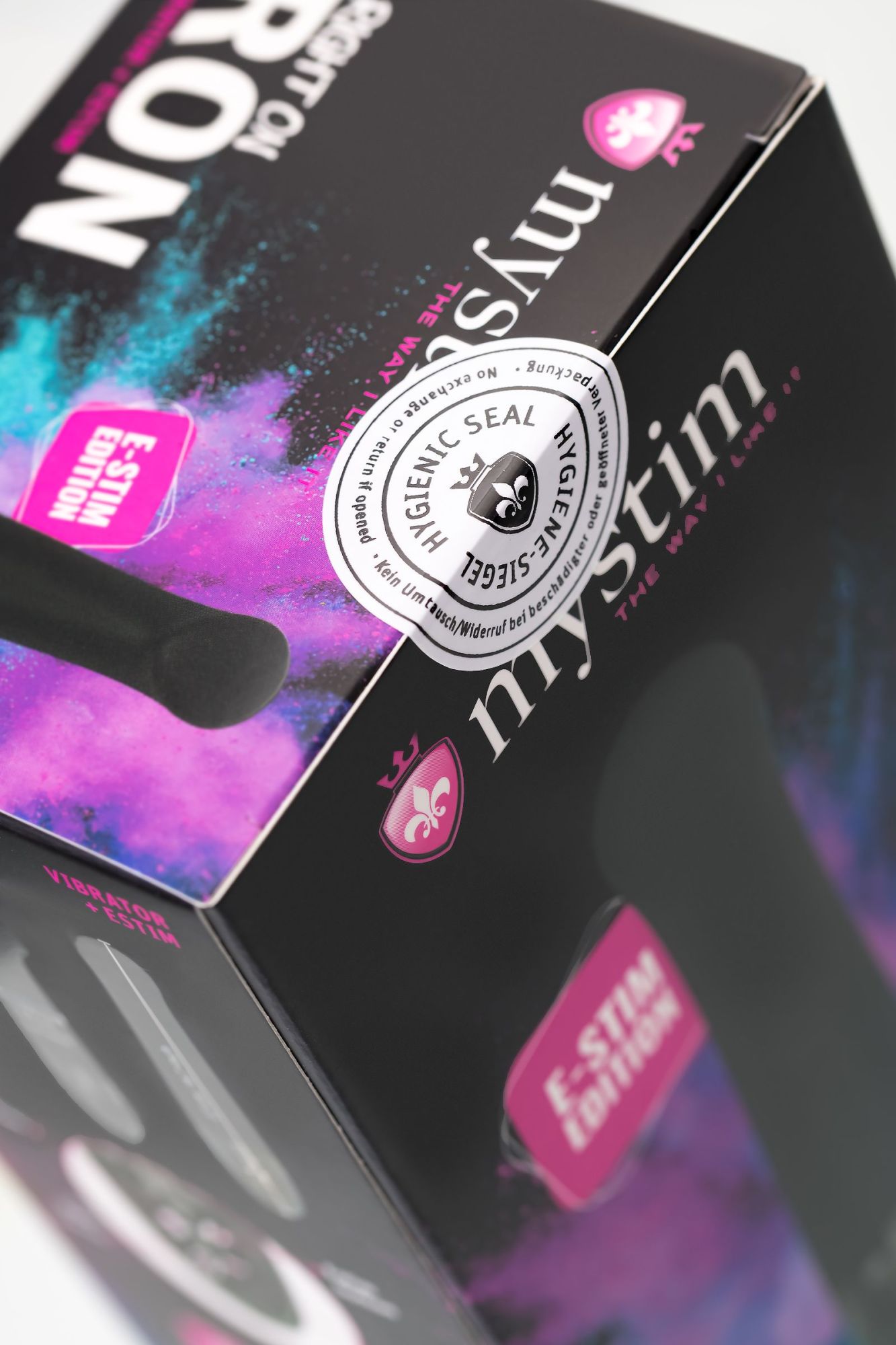 вибратор mystim right on ron с электростимуляцией,силикон, черный, 16,5 см в СПб