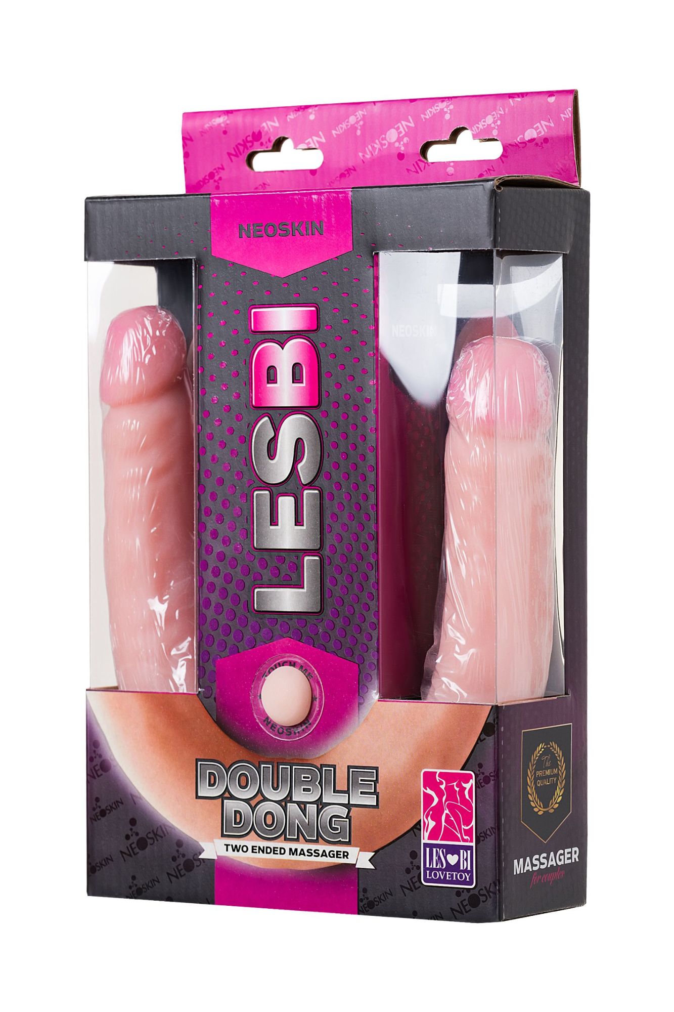 двусторонний фаллоимитатор lovetoy lesbi touch, телесный, 43 см в СПб
