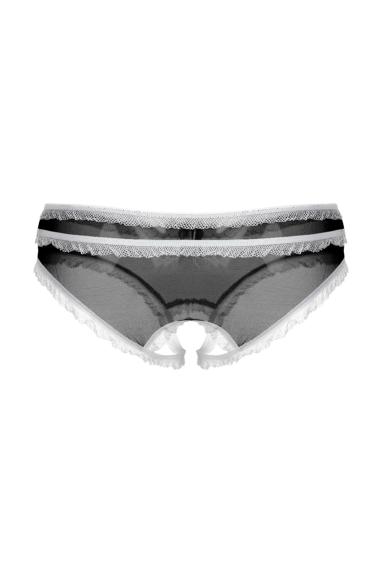 Эротическое трусики открытые с рюшами softline collection, черный, m/l в СПб