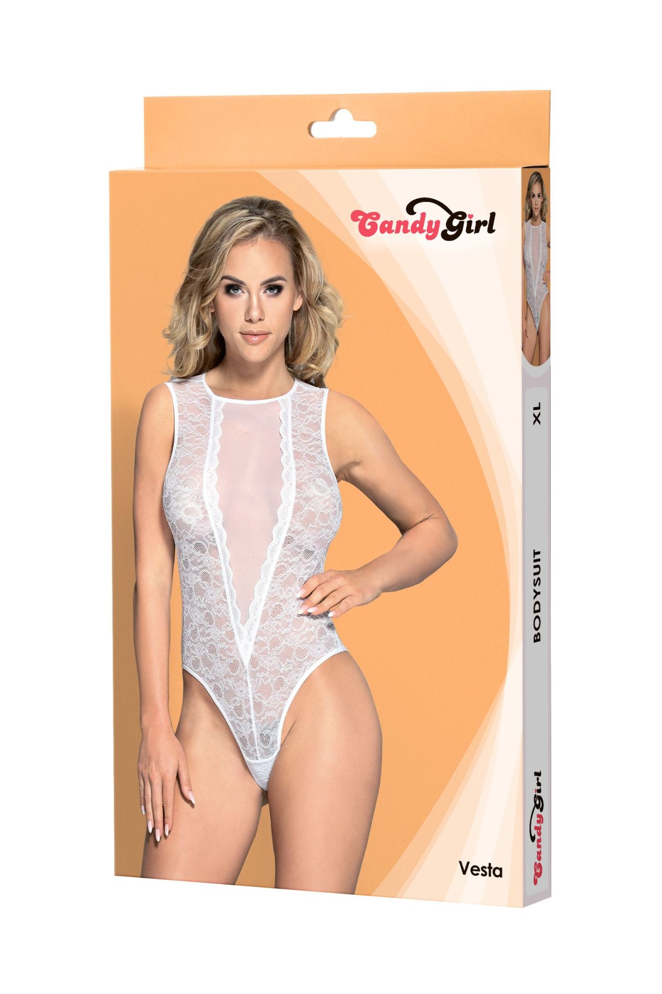 Эротическое боди candy girl vesta, белое, xl в СПб