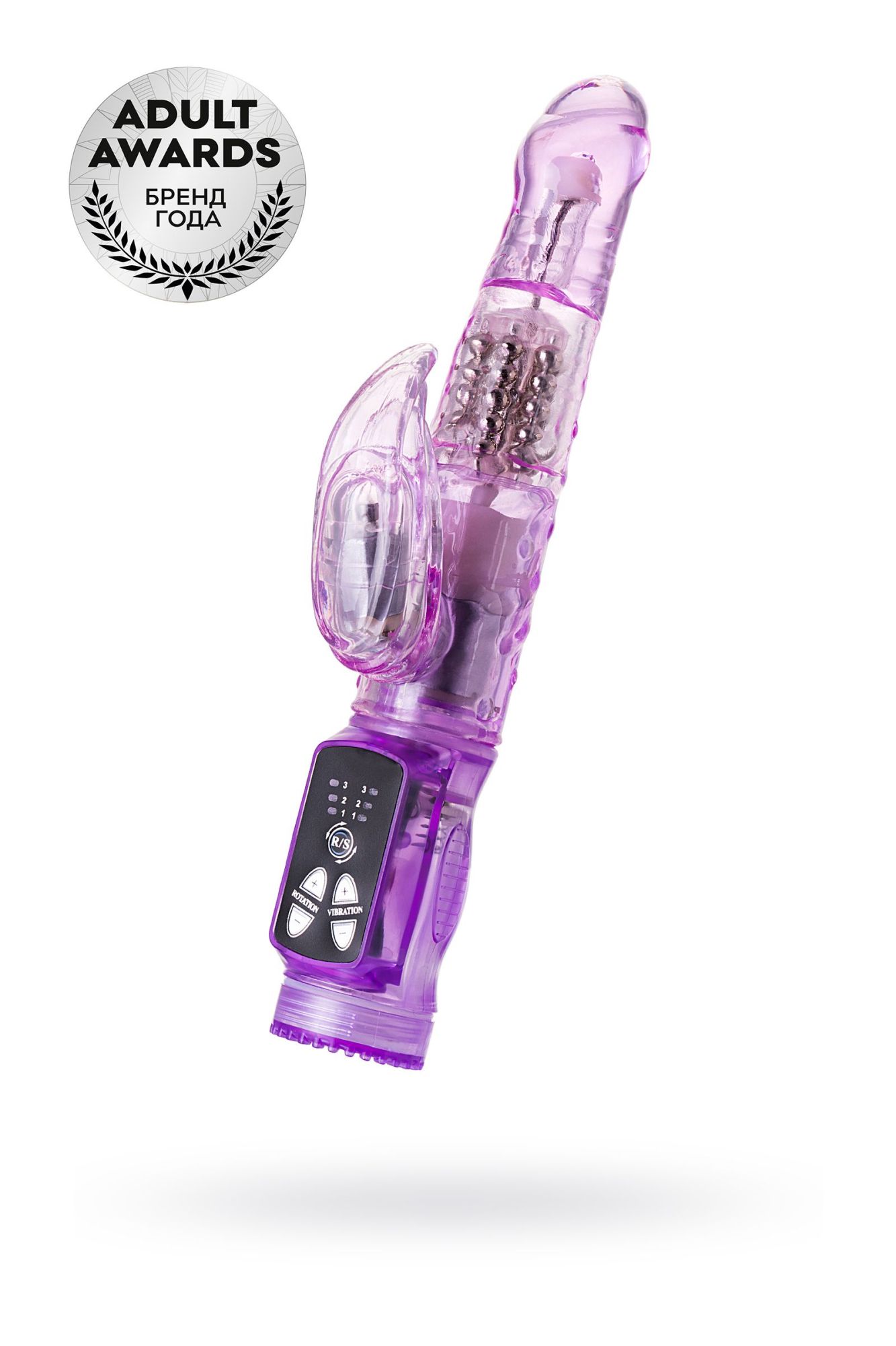 вибратор с клиторальным стимулятором a-toys by toyfa high-tech fantasy, tpe, фиолетовый, 22 см в СПб