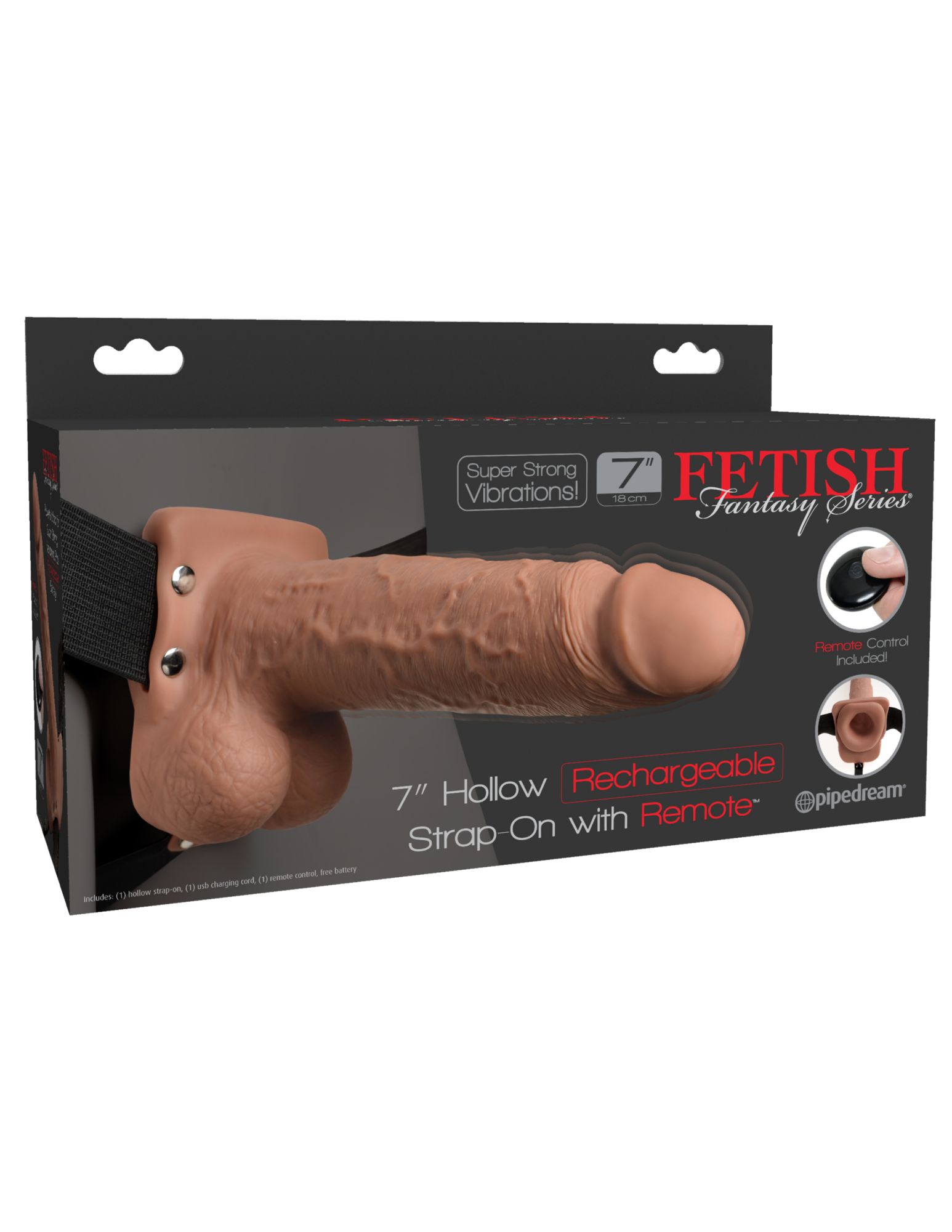 страпон с вибрацией 7" hollow strap on tan 339122pd в СПб