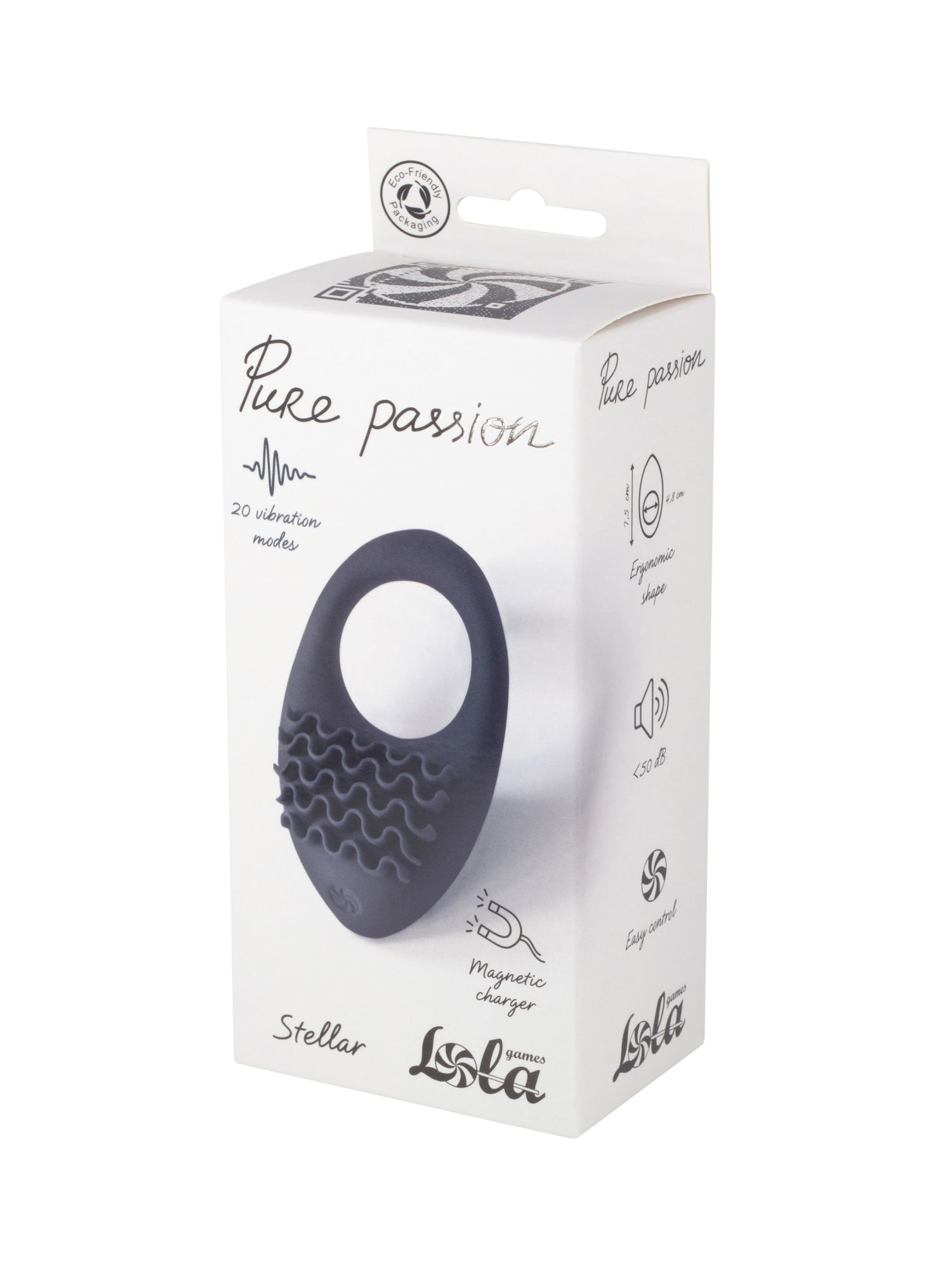перезаряжаемое эрекционное виброкольцо pure passion stellar black 1501-01lola в СПб
