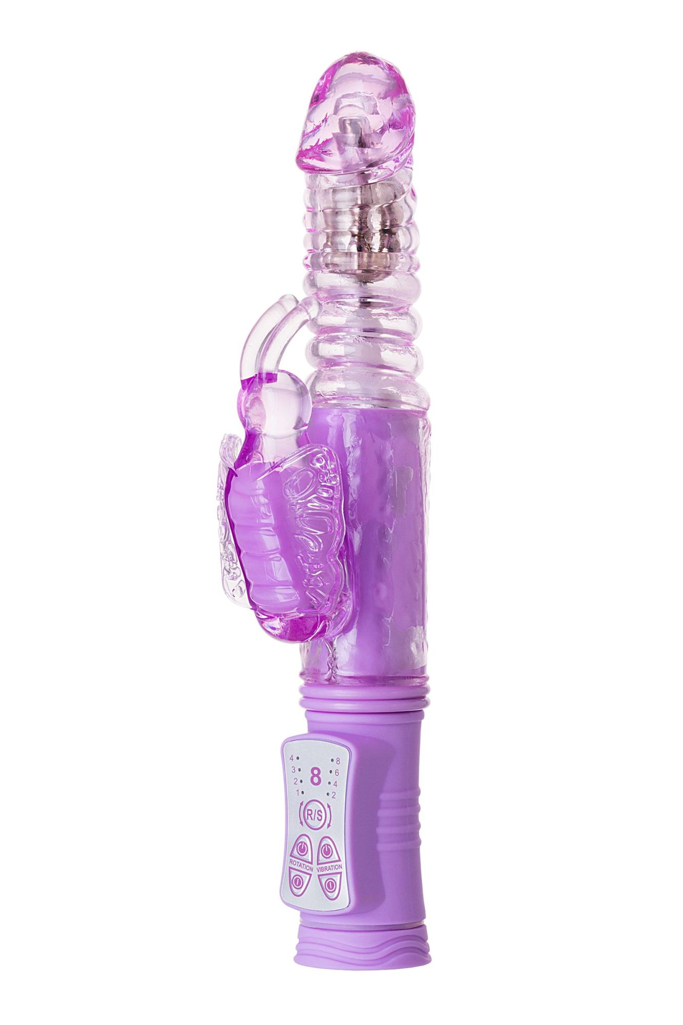 вибратор с клиторальным стимулятором toyfa a-toys serk high-tech fantasy, tpe, фиолетовый, 24,5 см в СПб