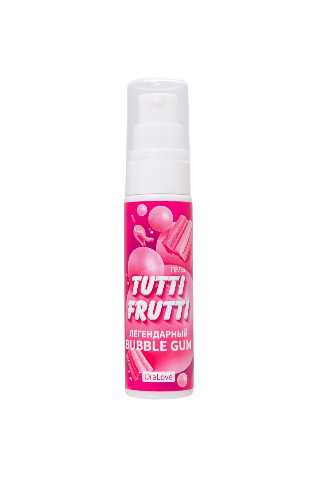 съедобная гель-смазка tutti-frutti для орального секса со вкусом bubble gum, 30 гр в СПб