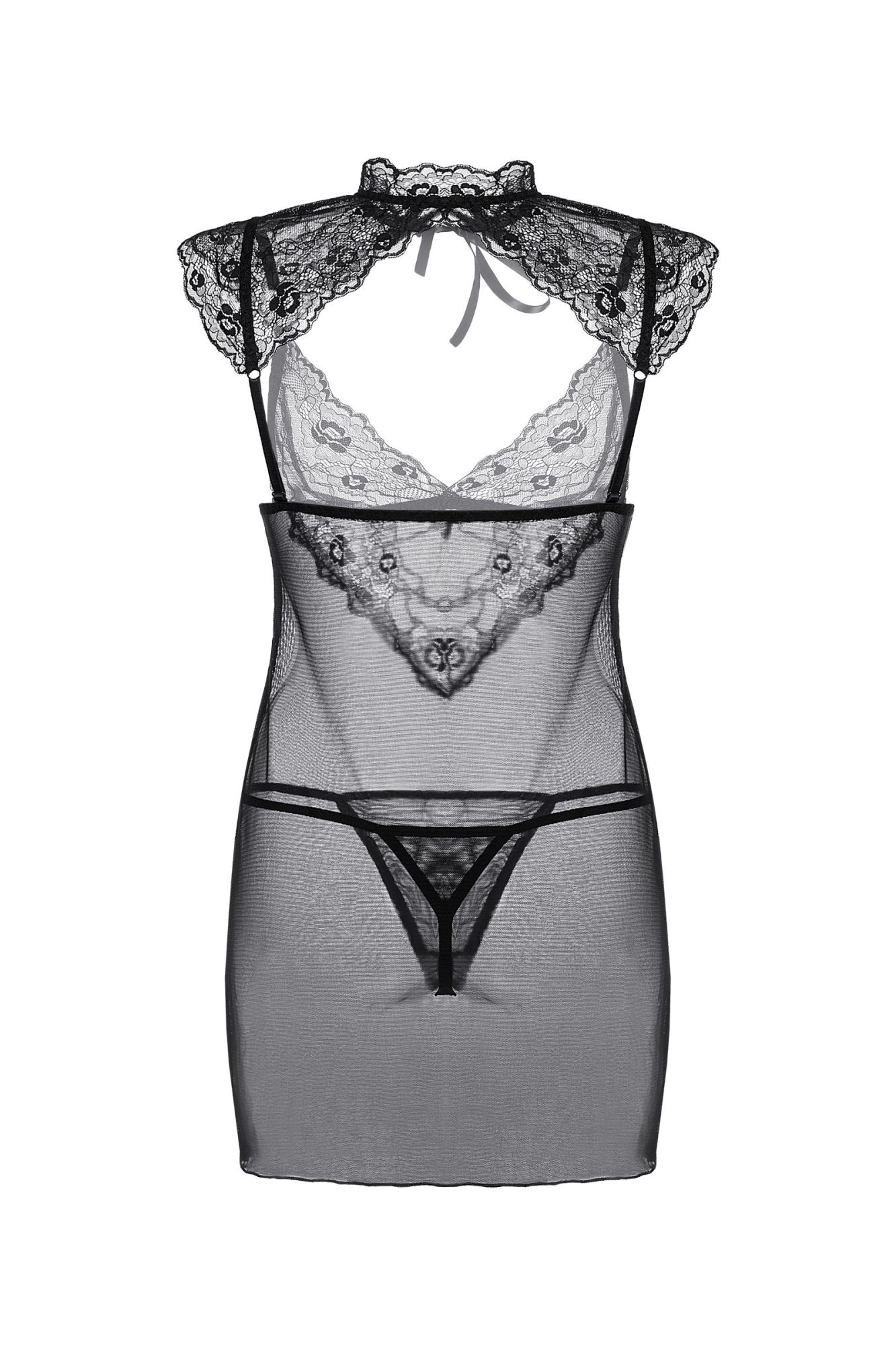Эротическое комбинация и стринги candy girl luscious, черный, xl в СПб