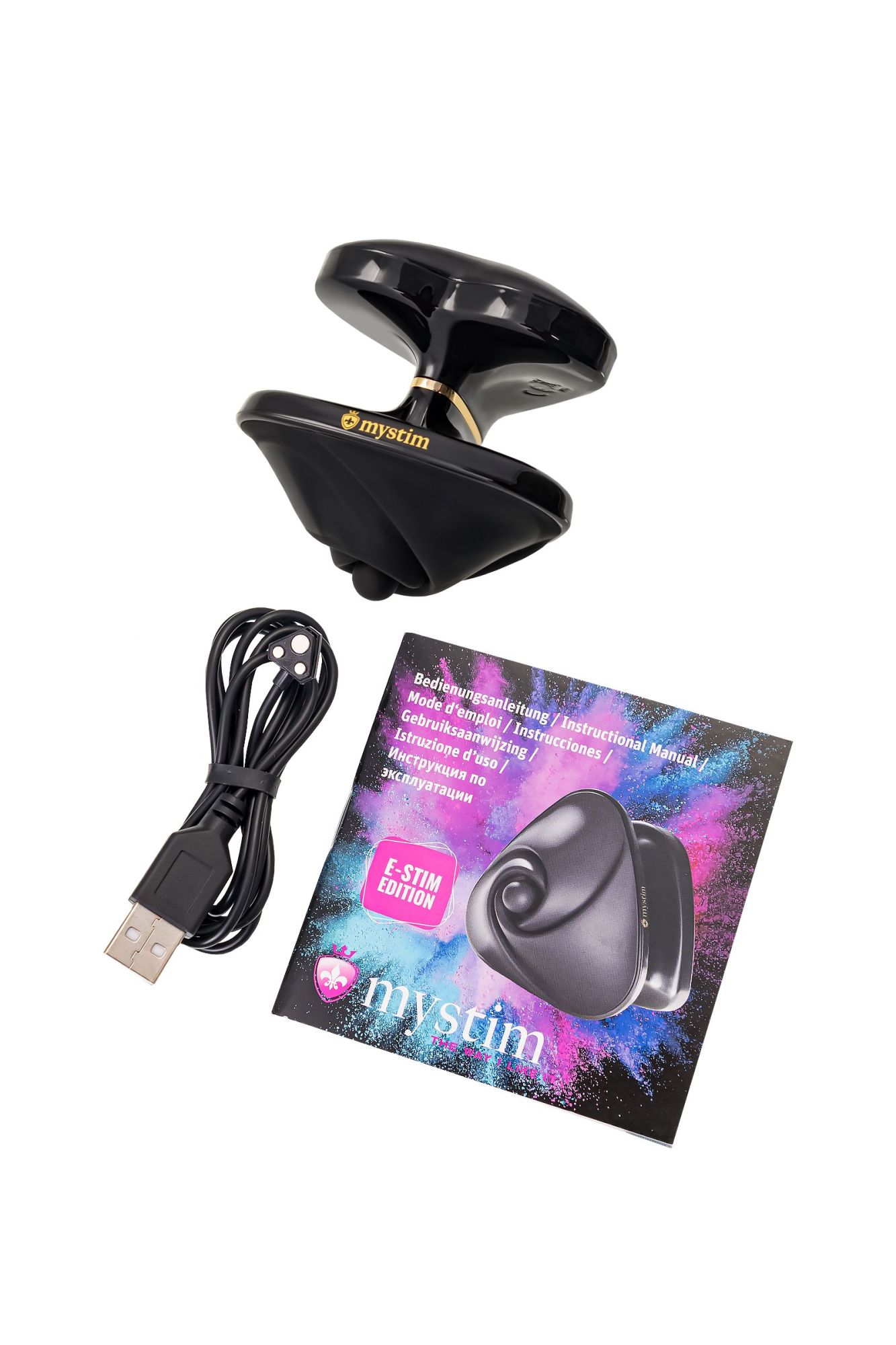 вибратор mystim heart ́s desire с электростимуляцией, силикон, черный, 6,7 см в СПб