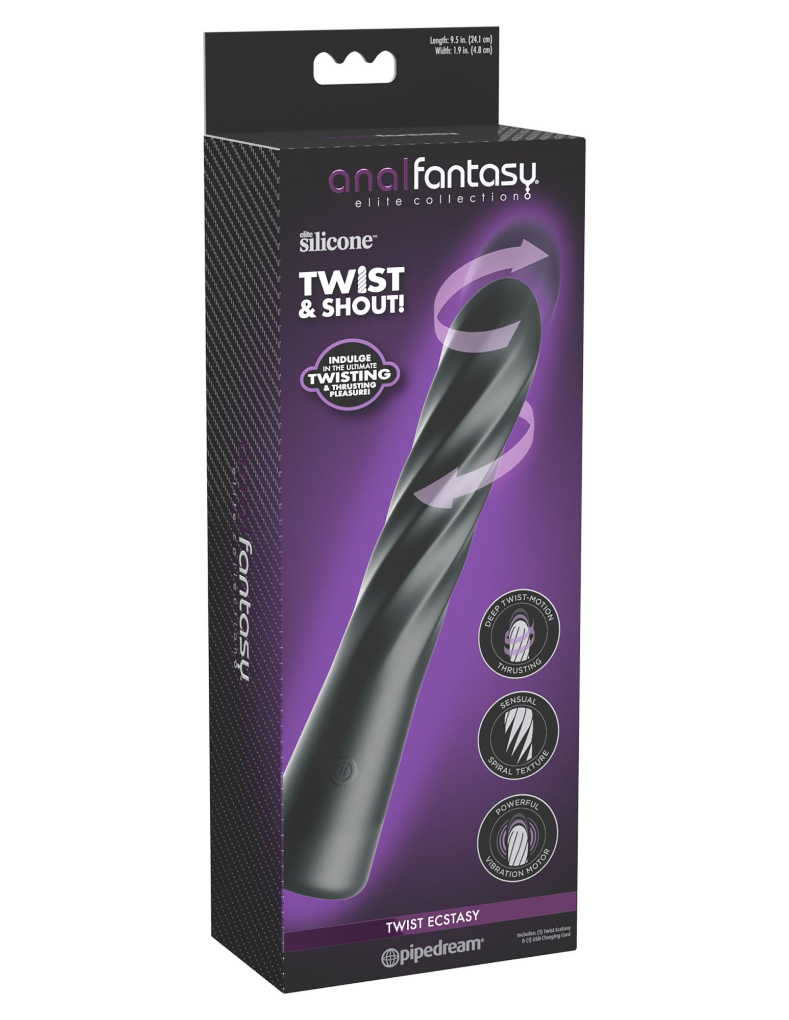 анальный вибростимулятор с вращением и фрикциями twist ecstasy 480023pd в СПб