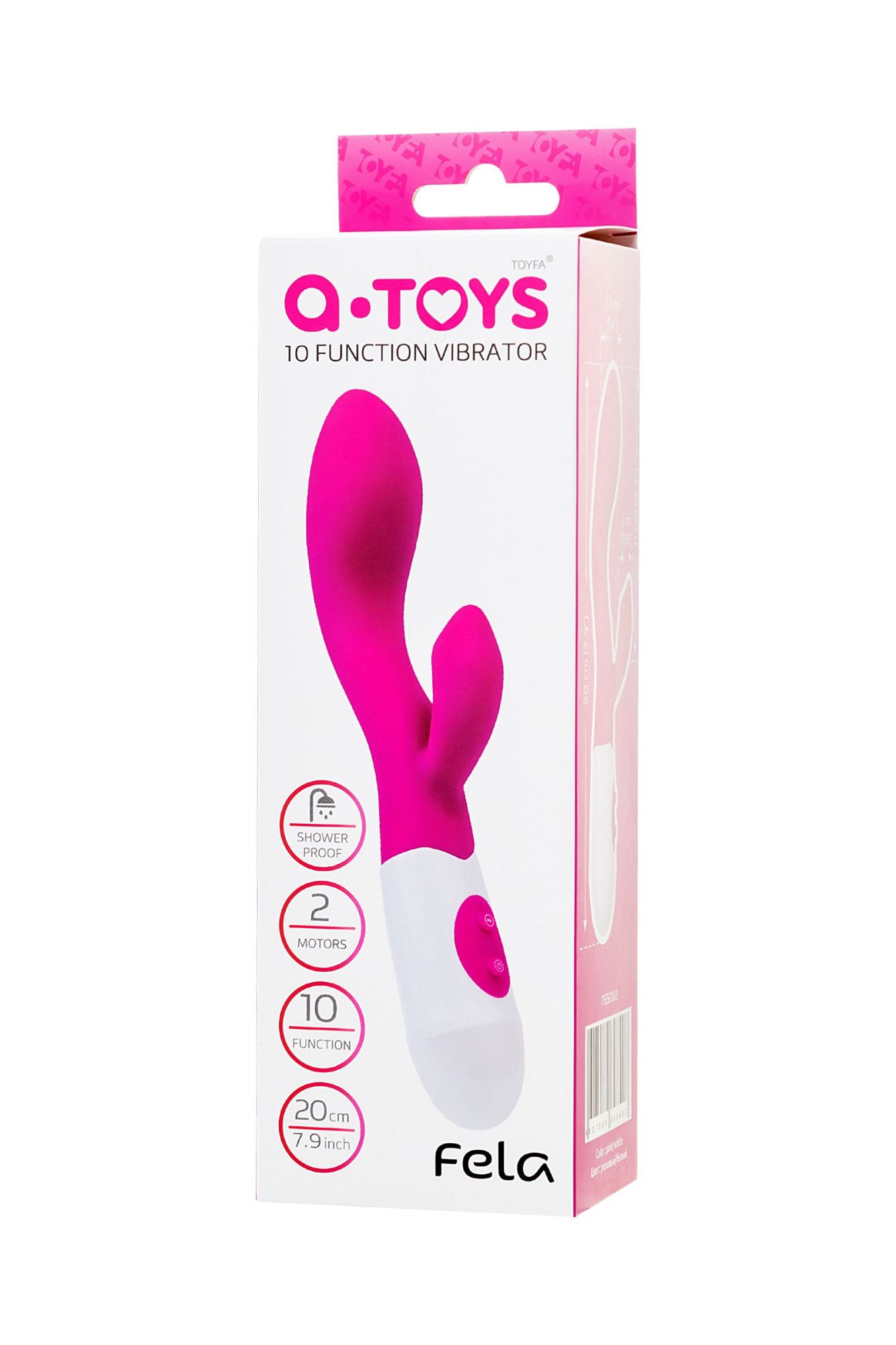 вибратор с клиторальным стимулятором toyfa a-toys fela, силикон, розовый, 20,5 см в СПб