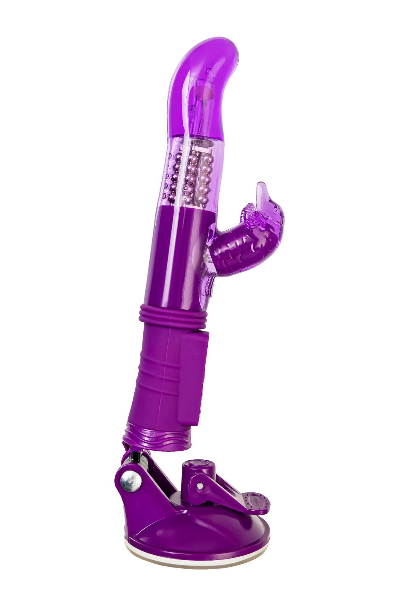 вибратор с клиторальным стимулятором toyfa a-toys, tpr, фиолетовый, 22,5 см в СПб