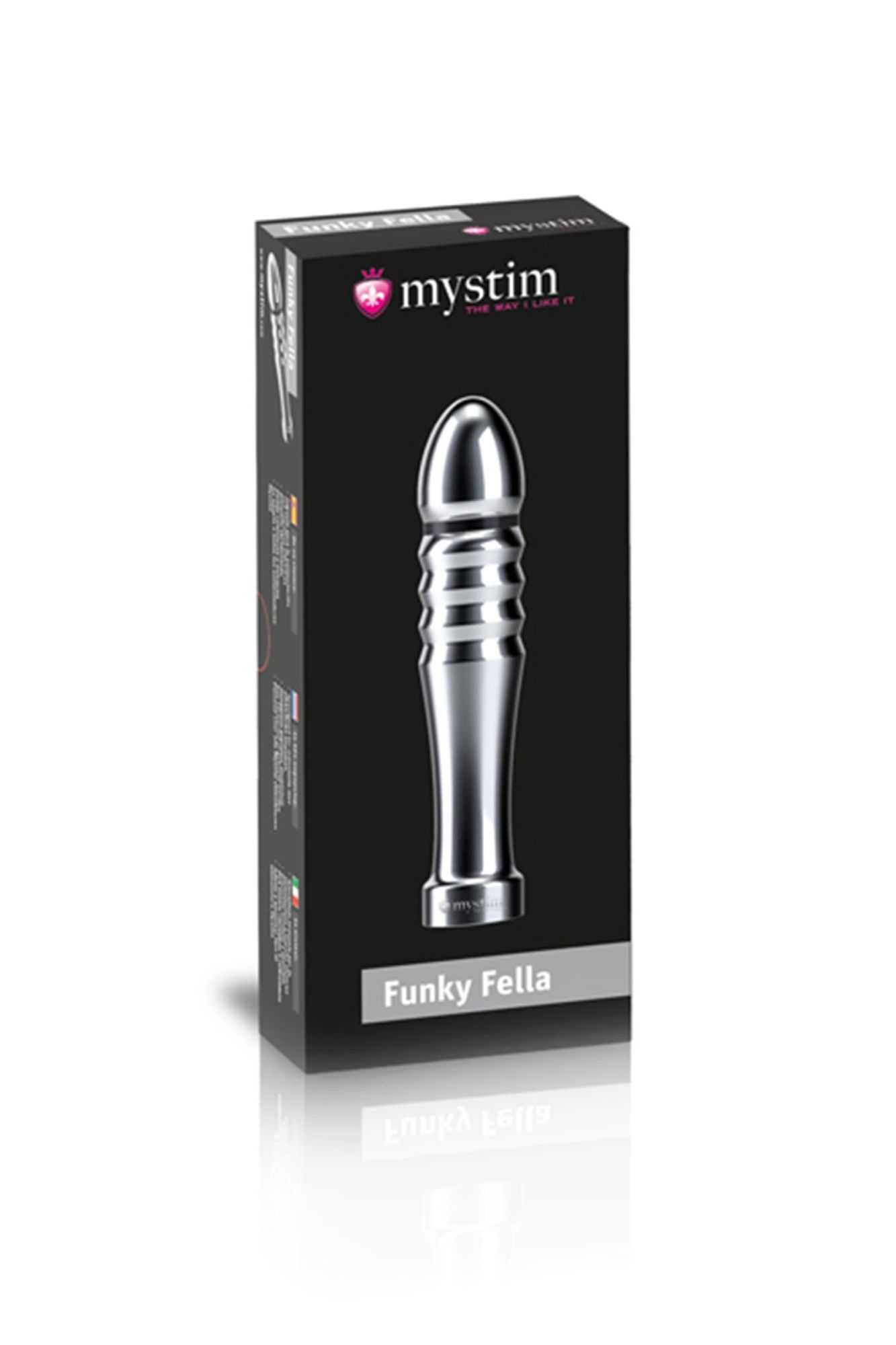 фаллоимитатор mystim funky fella, электростимуляция, хирургическая сталь, серебряный, 13 см в СПб