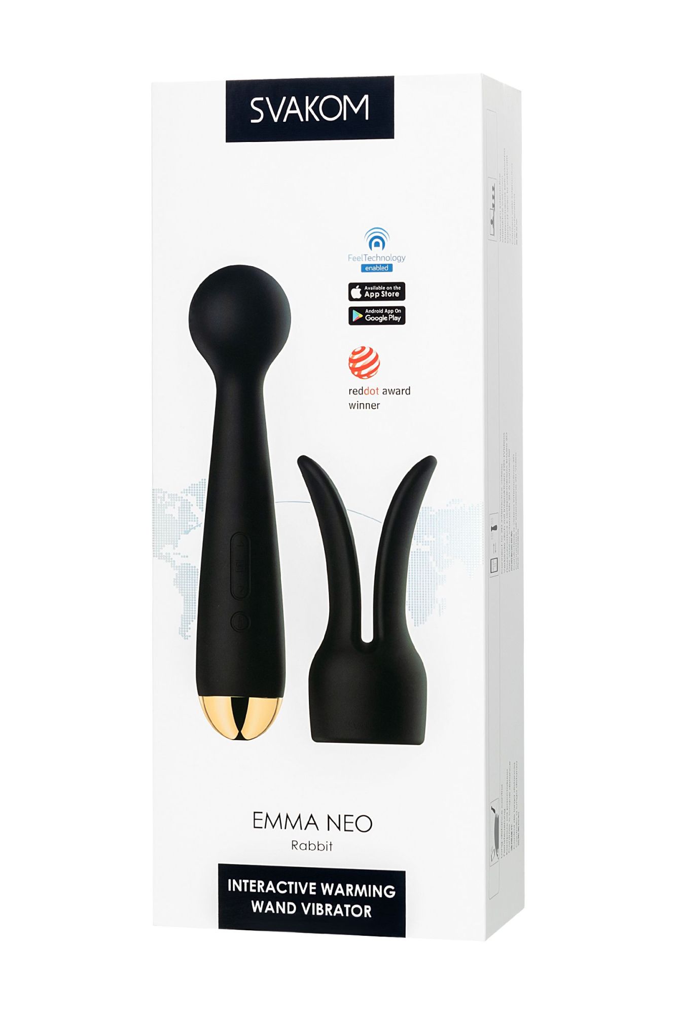 вибратор с насадкой svakom emma neo, силикон, черный, 21 см в СПб