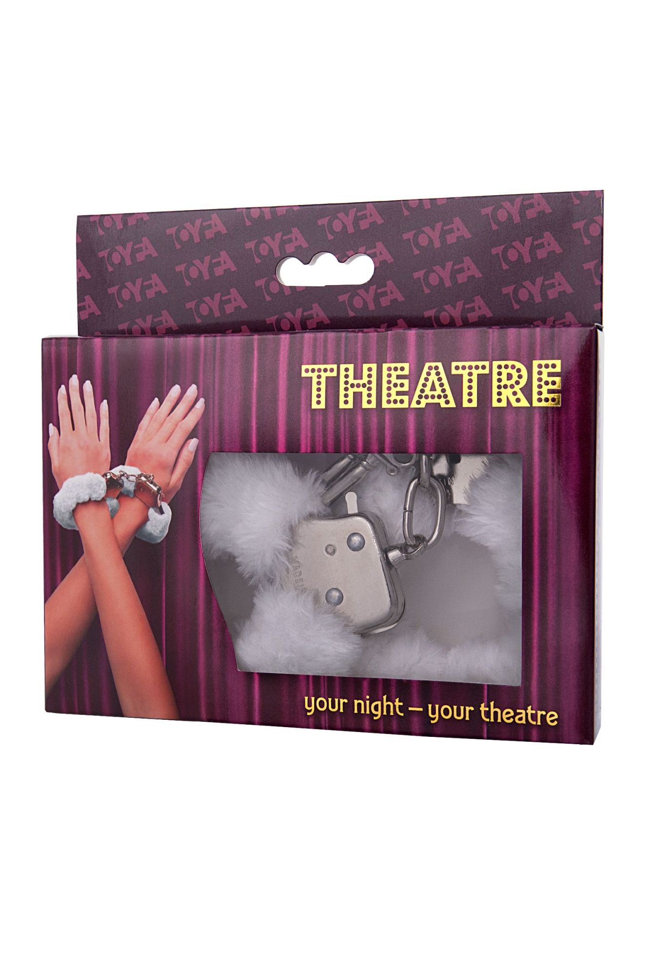 наручники toyfa theatre, меховые, белые, 28 см в СПб