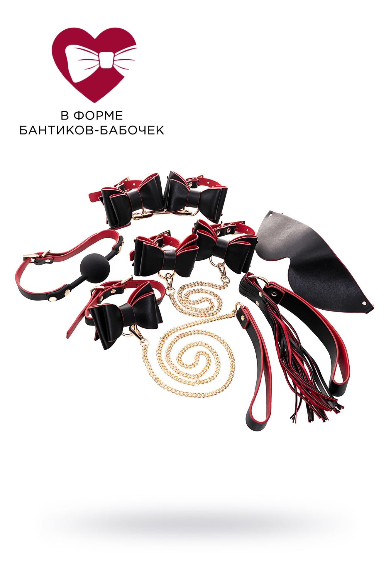 бондажный набор toyfa theatre bow-tie, pu-кожа, черный в СПб