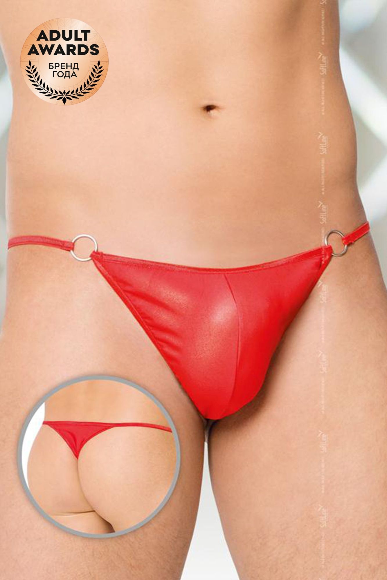 Эротическое стринги мужские wetlook softline collection, красный, s/l в СПб