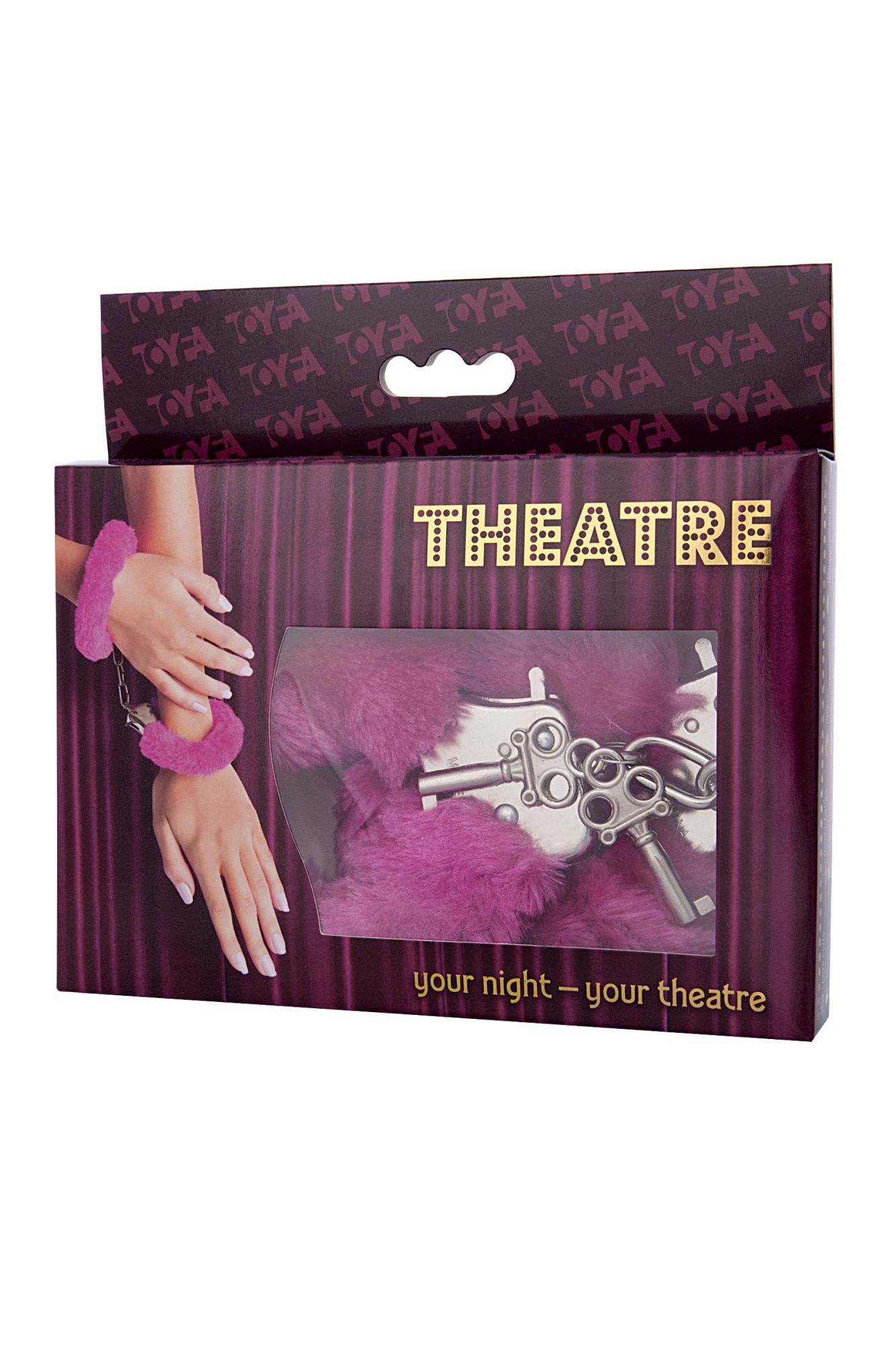 наручники toyfa theatre, меховые, розовые, 28 см в СПб