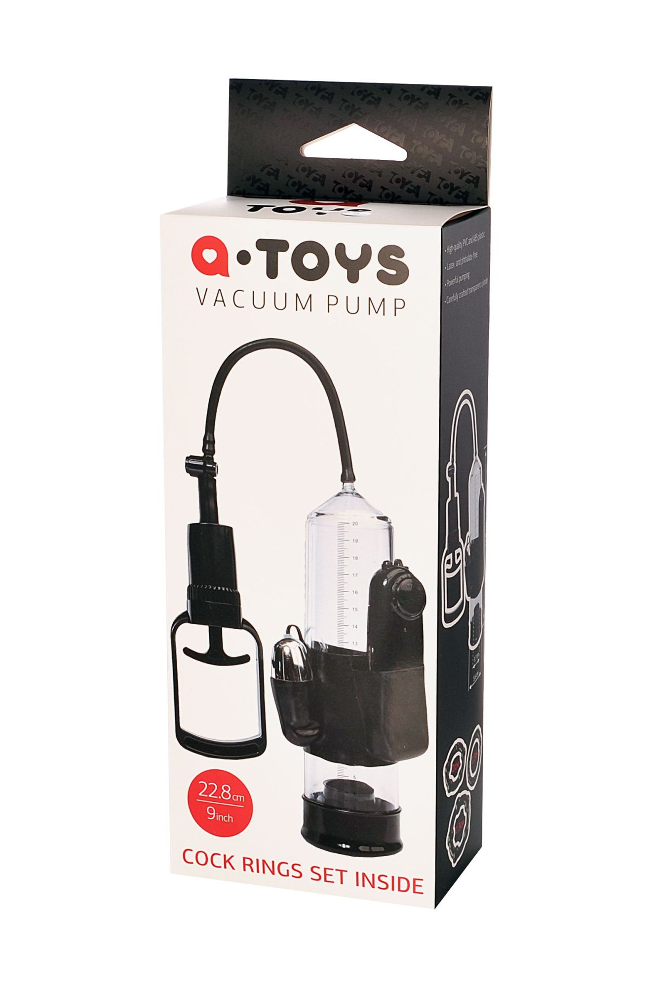 помпа для пениса toyfa a-toys с вибрацией, pvc, чёрный, 22,8 см в СПб