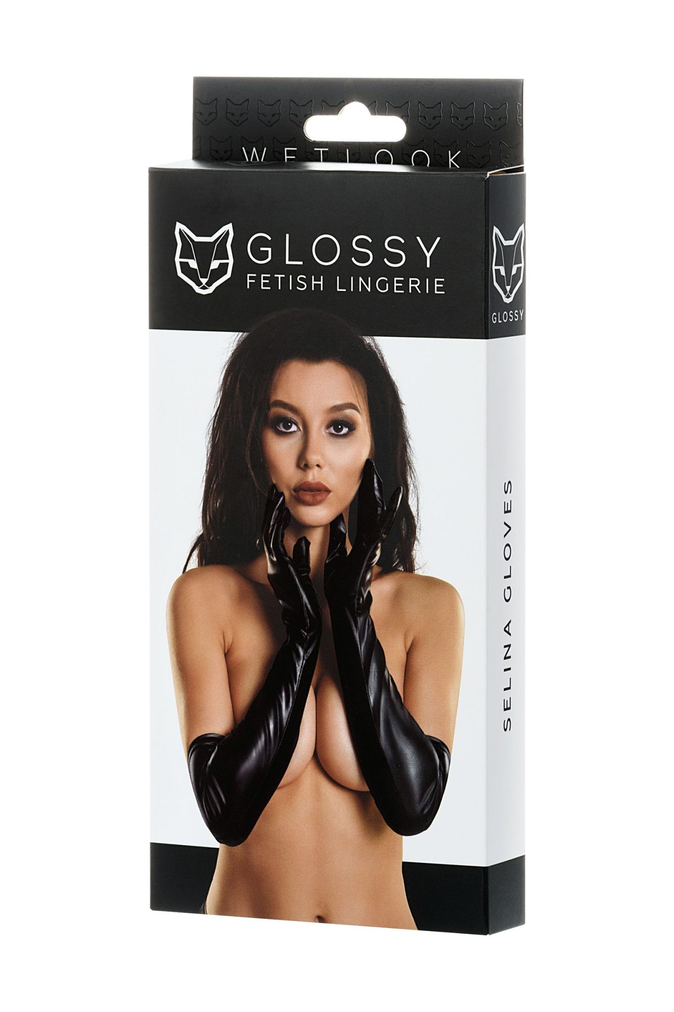 перчатки glossy selina из материала wetlook выше локтя, черный, m в СПб