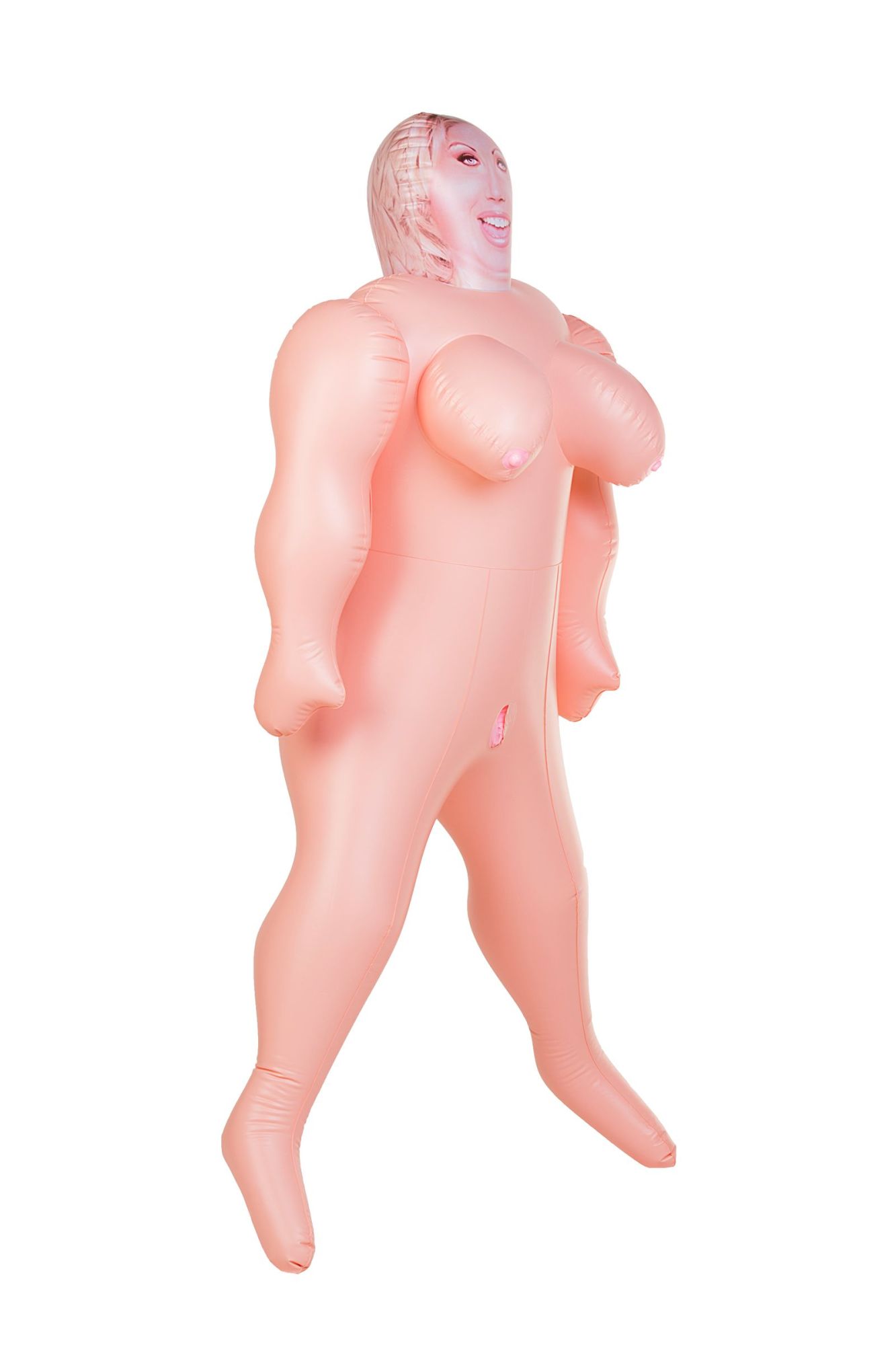кукла надувная dolls-x by toyfa isabella, толстушка, с двумя отверстиями, блондинка, 160 см в СПб