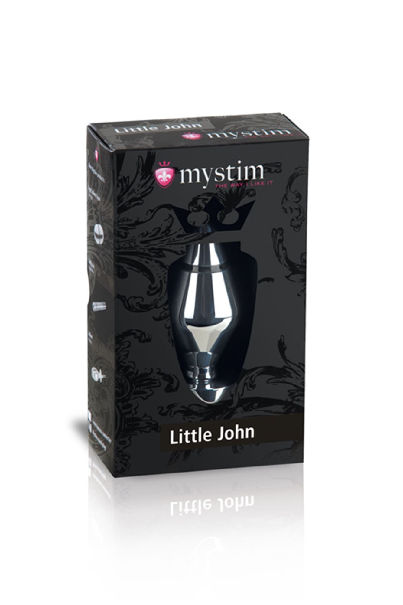 анальная пробка mystim little john s, электростимуляция, хирургическая сталь, серебряная, 9 см, ø 3, в СПб