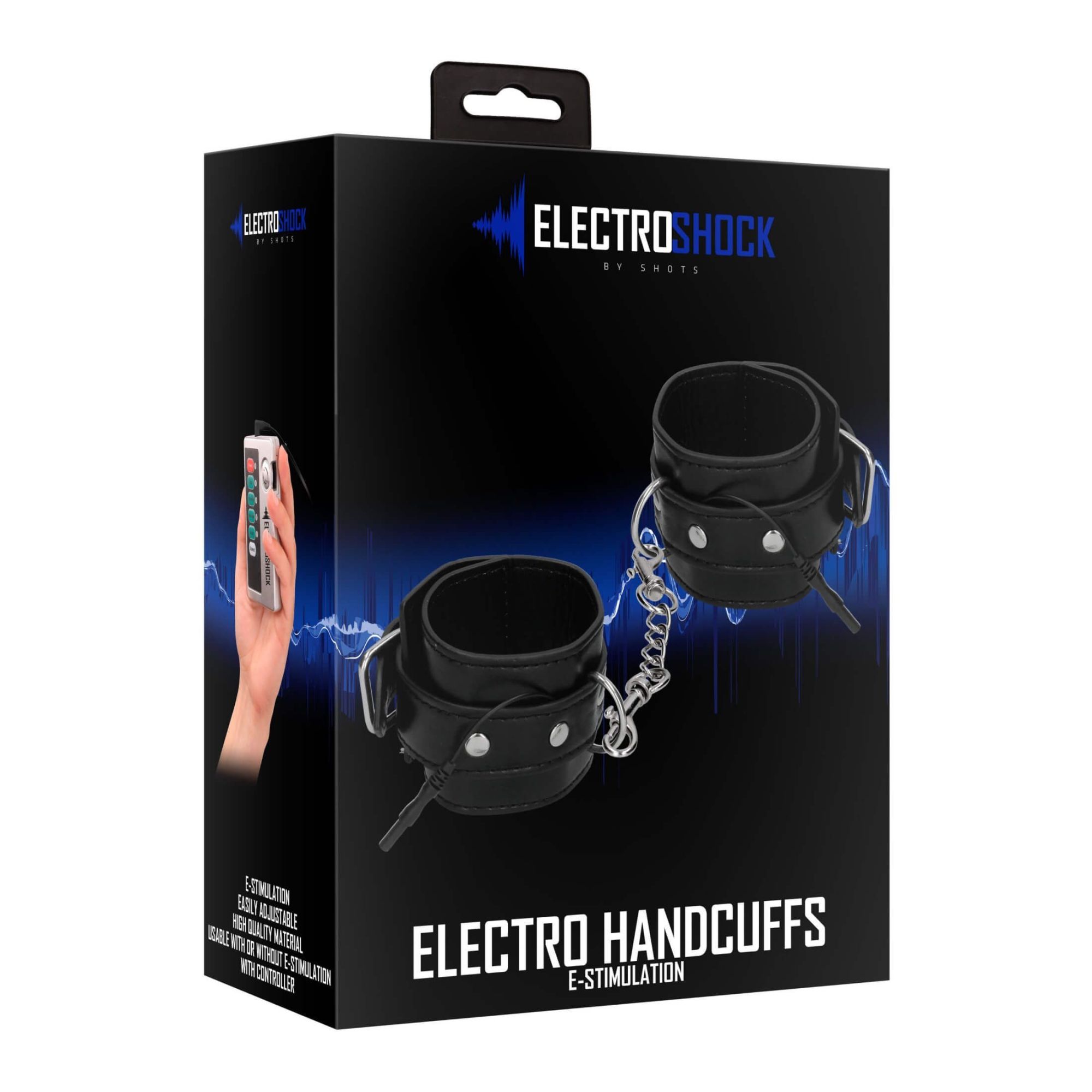 наручники декоративные с электростимуляцией shots media electroshock electro handcuffs, черные в СПб