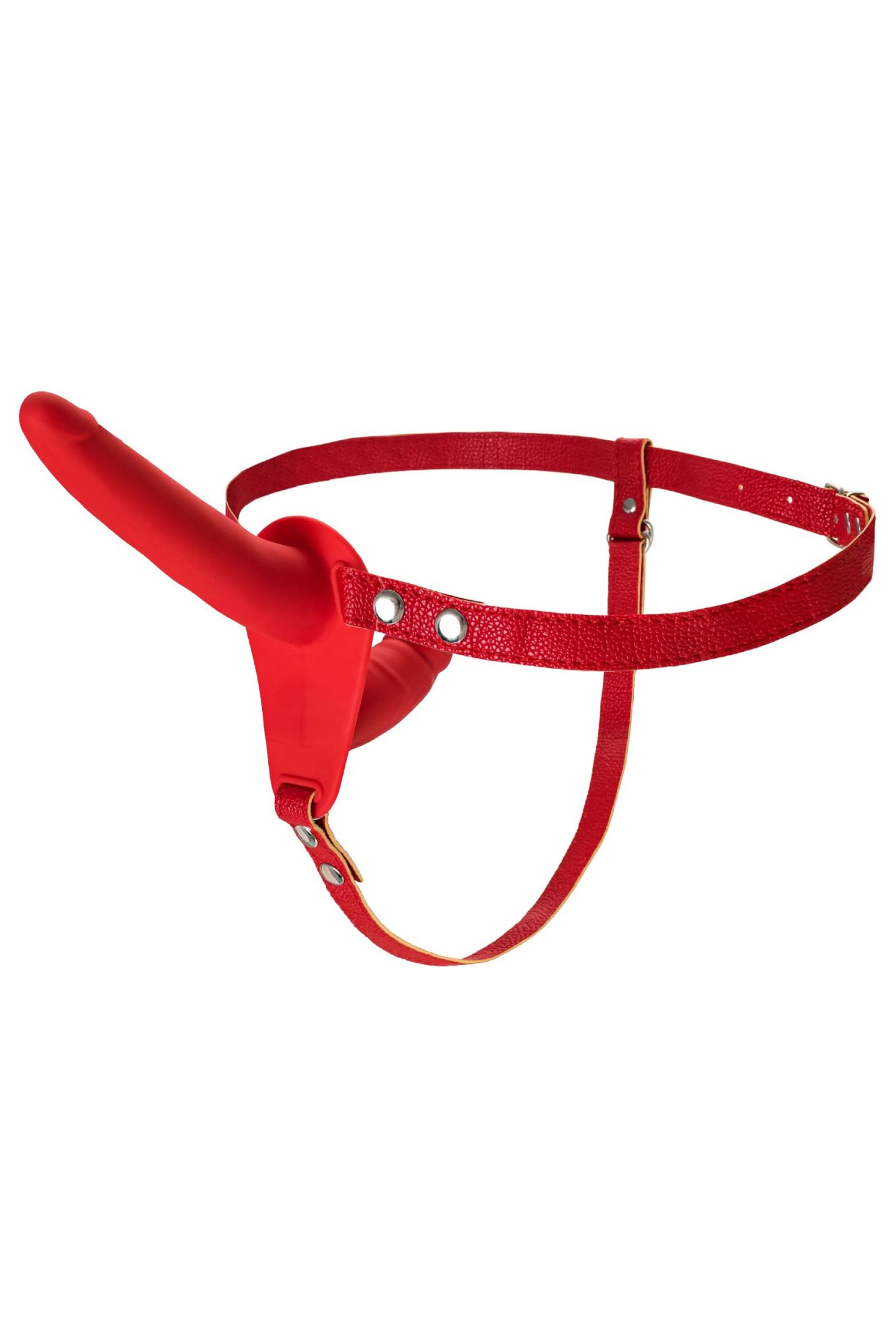 страпон на креплении black&red by toyfa, силикон, красный, 24 см в СПб