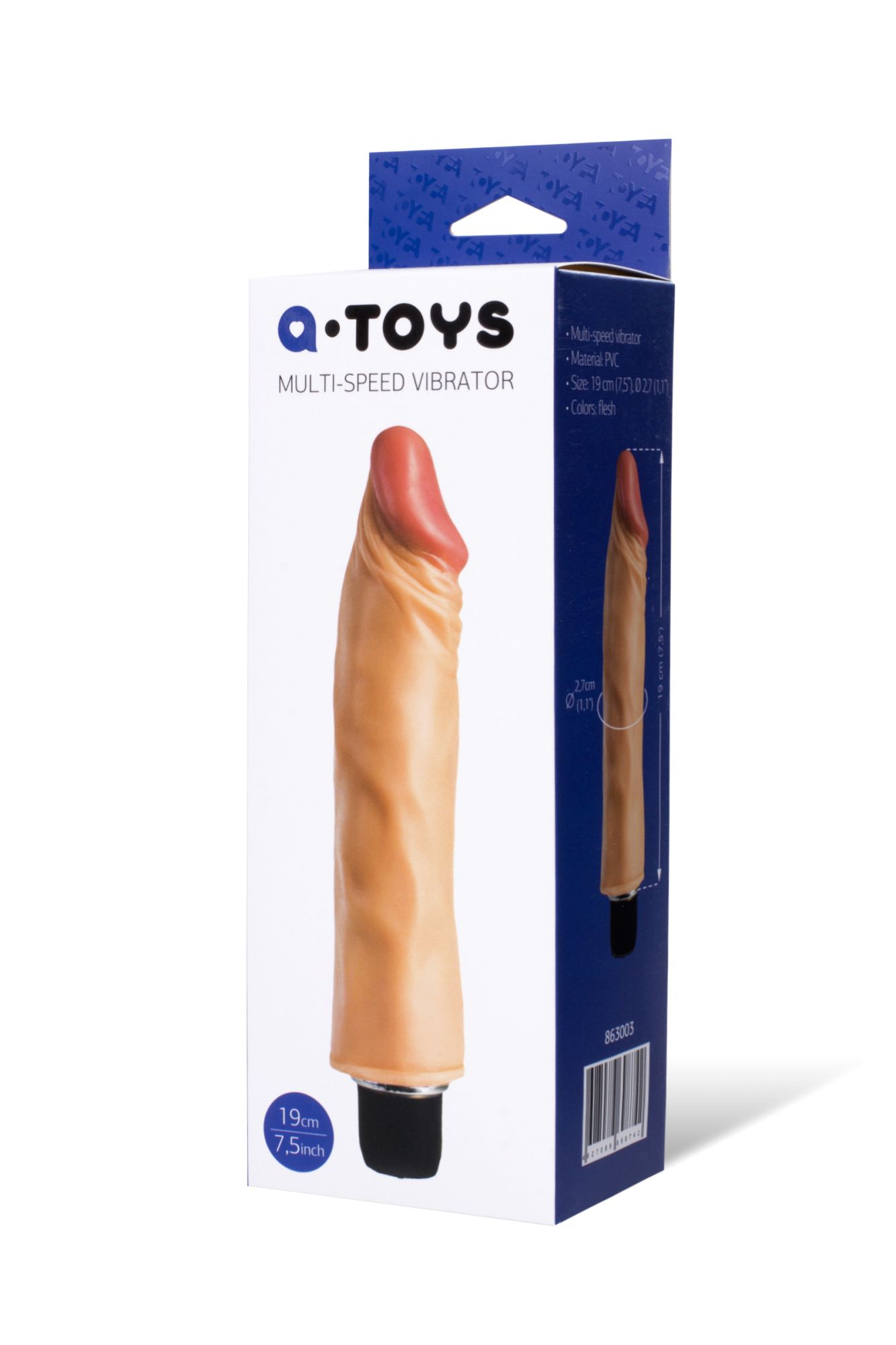 реалистичный вибратор toyfa  a-toys, pvc, телесный, 21 см в СПб
