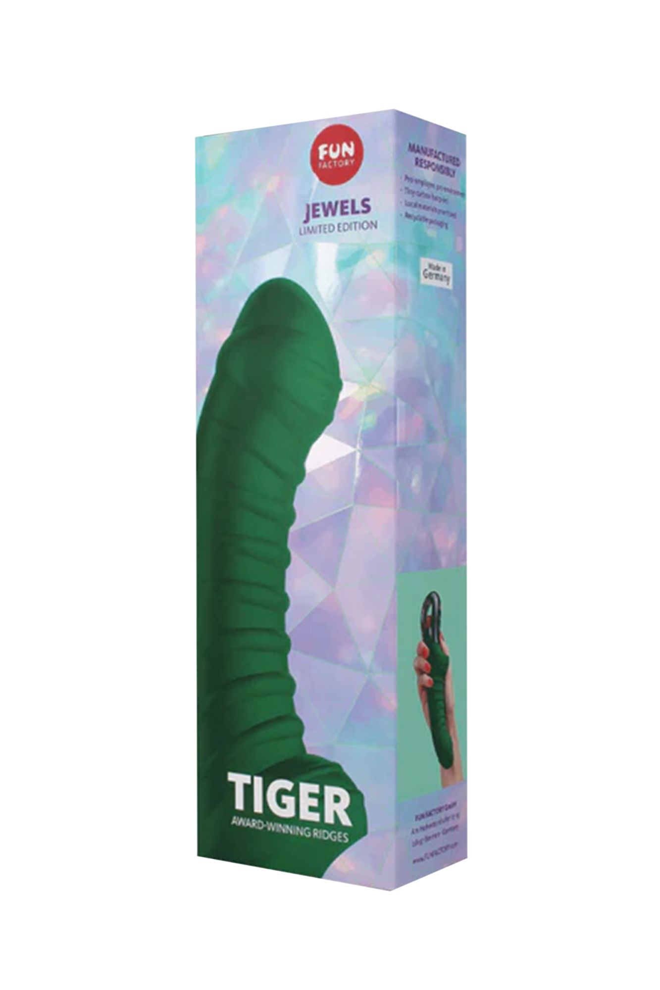 вибратор fun factory tiger, силикон, изумрудный, 23 см в СПб