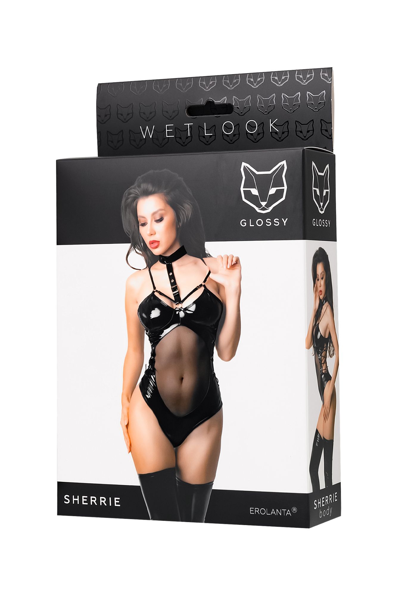 Эротическое боди glossy sherrie из материала wetlook, l в СПб