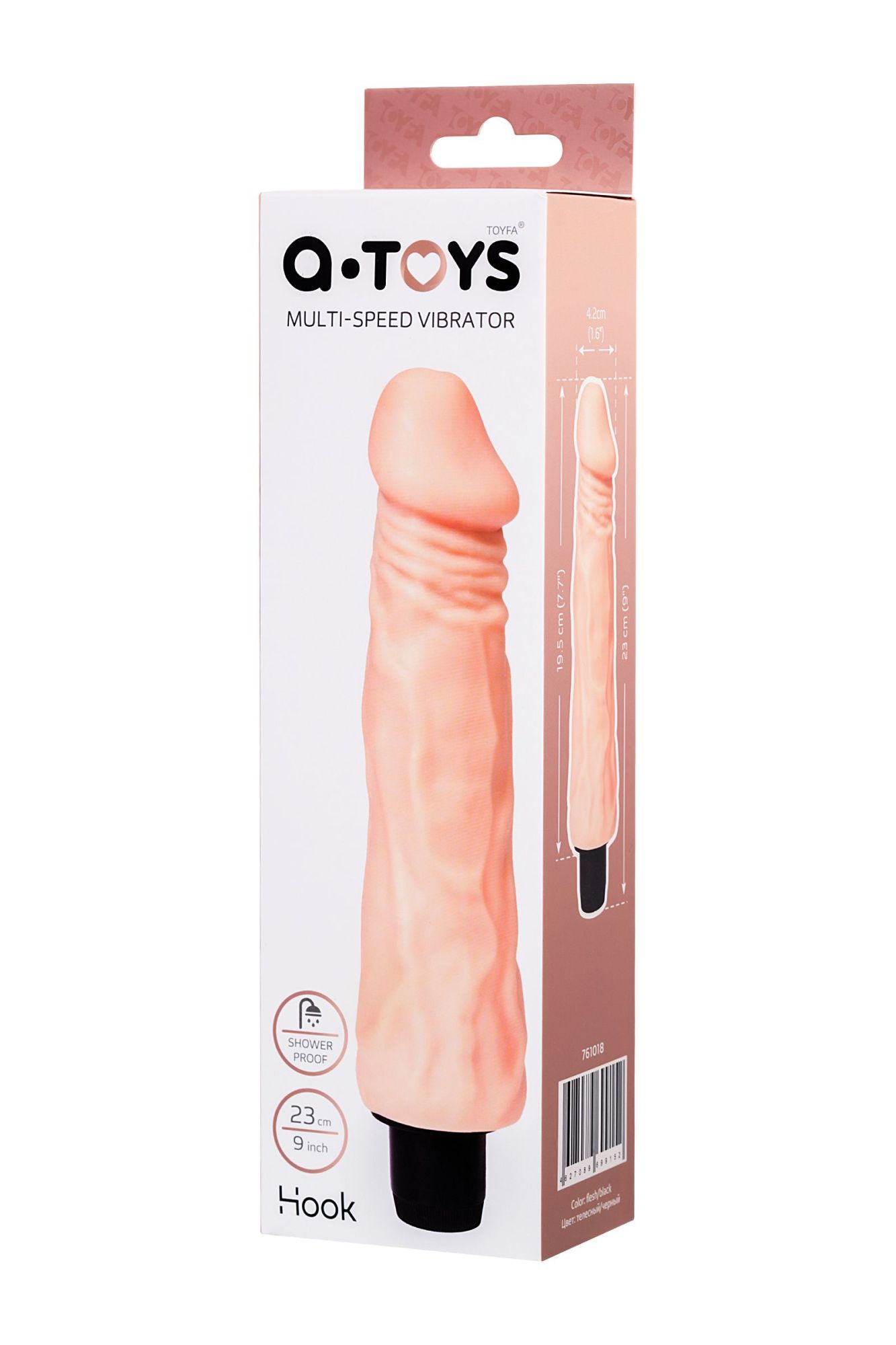 реалистичный вибратор toyfa a-toys hook, tpe, телесный, 23 см в СПб