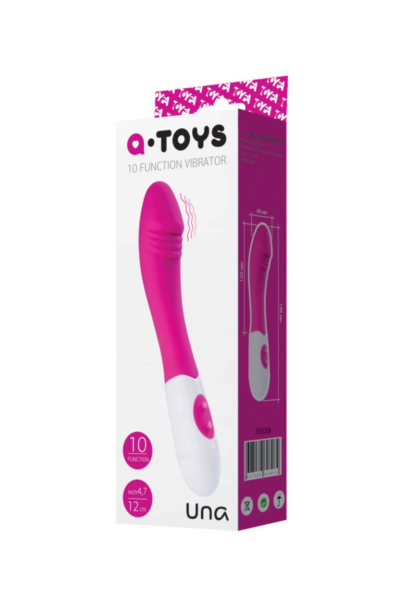 нереалистичный вибратор a-toys by toyfa una, силикон, розовый, 19,8 см в СПб