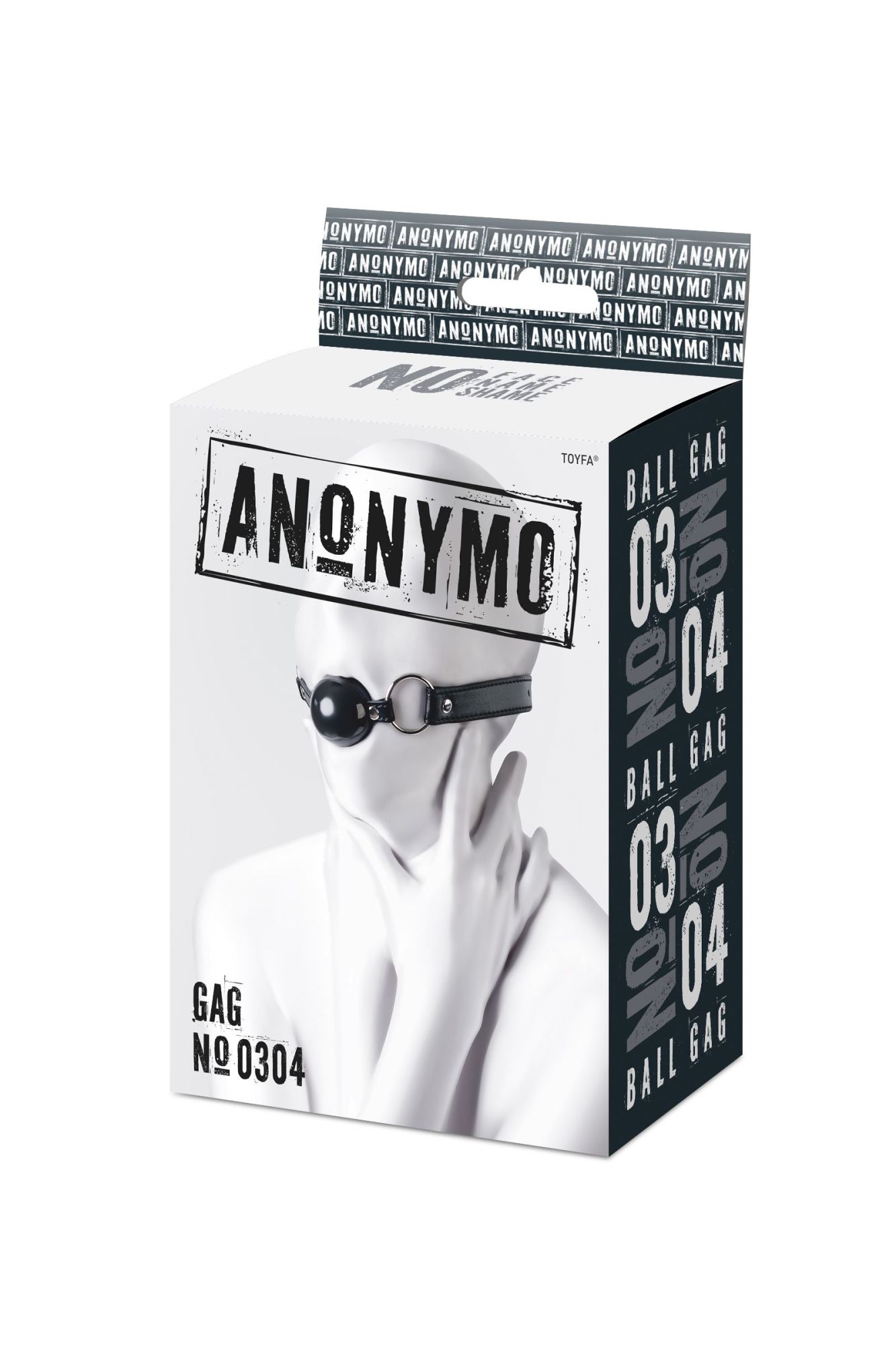 кляп anonymo #0304, tpr, черный с шариком, 64 см в СПб