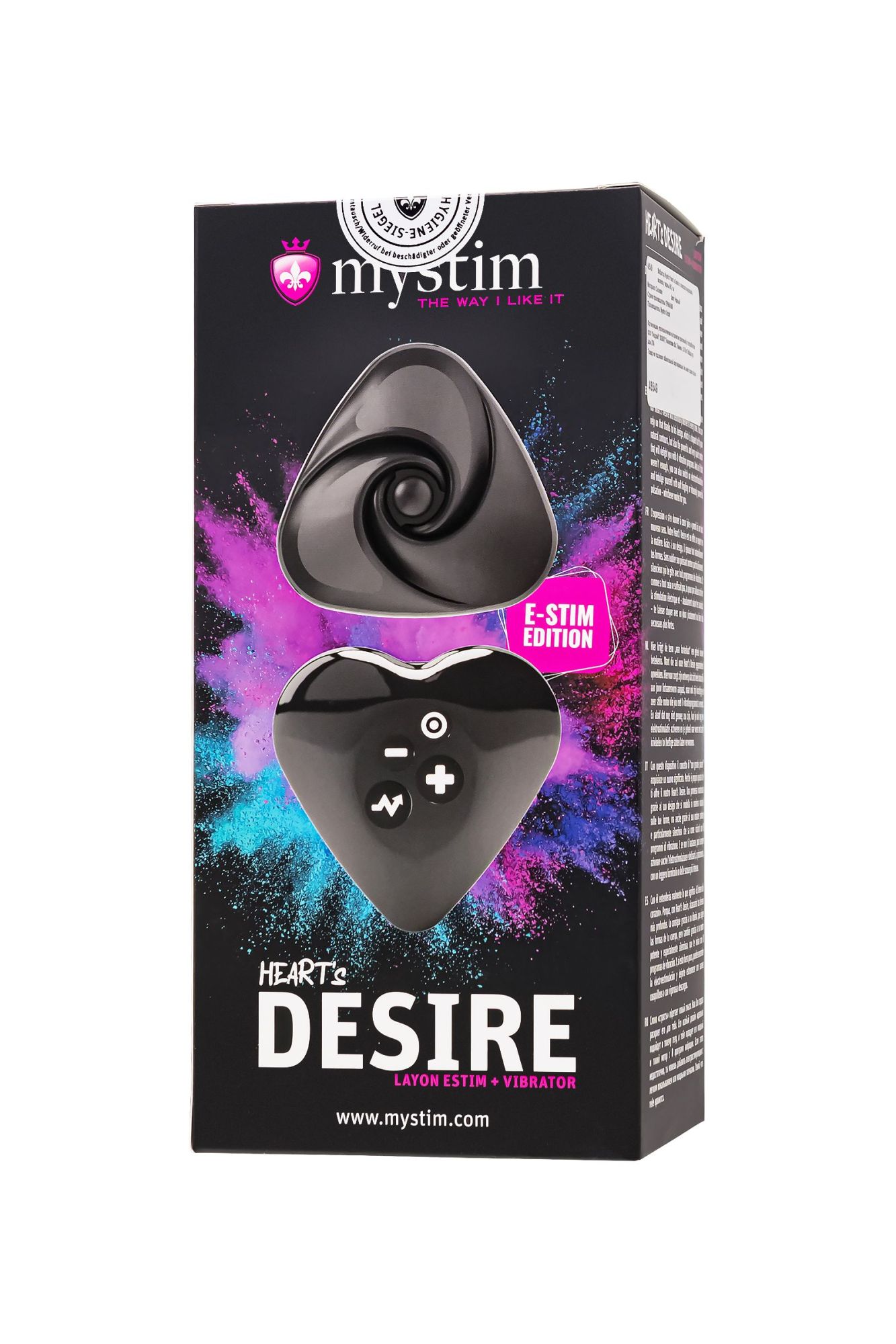 вибратор mystim heart ́s desire с электростимуляцией, силикон, черный, 6,7 см в СПб