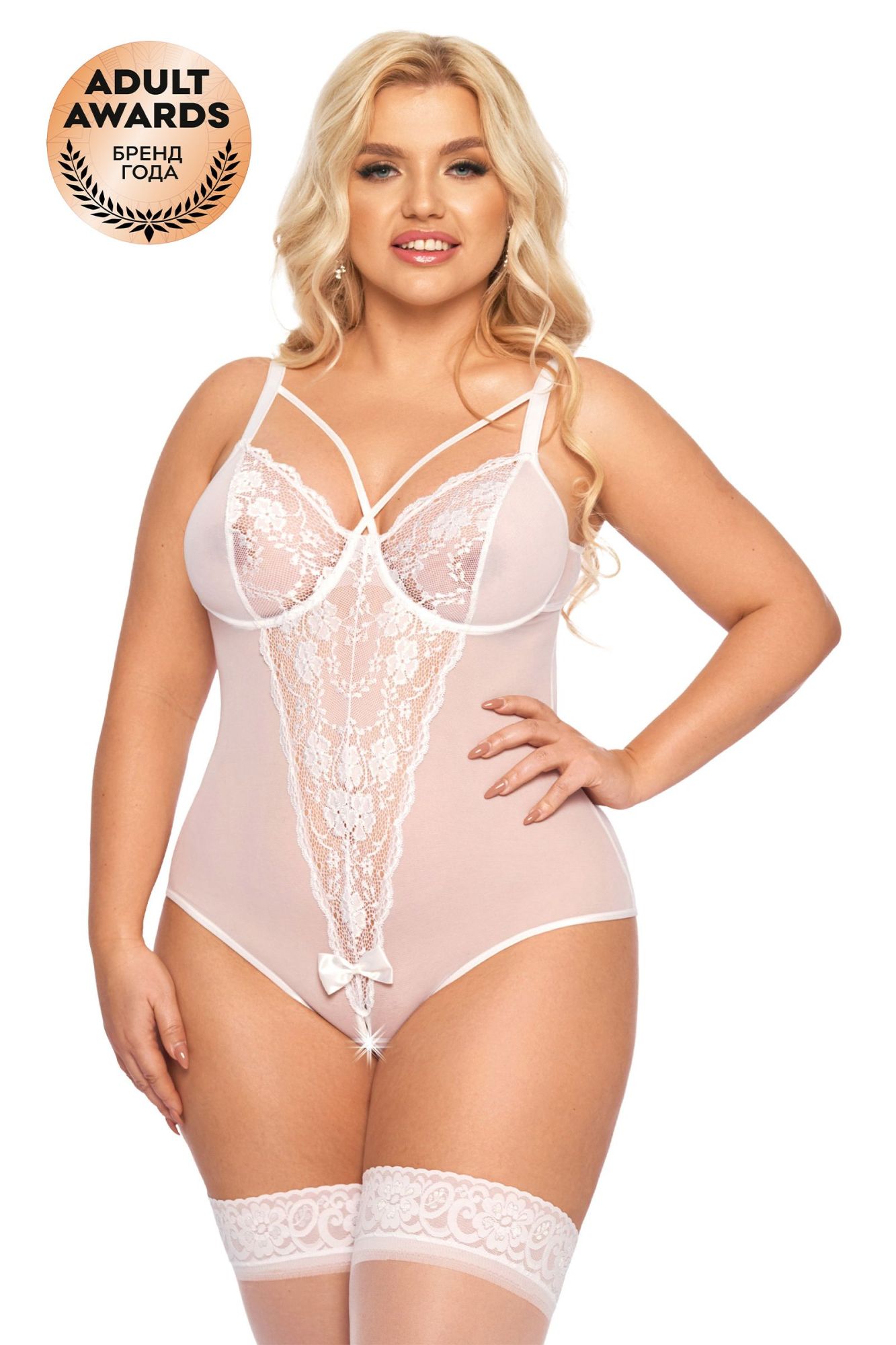 Эротическое боди softline collection amanda, белый, xl в СПб