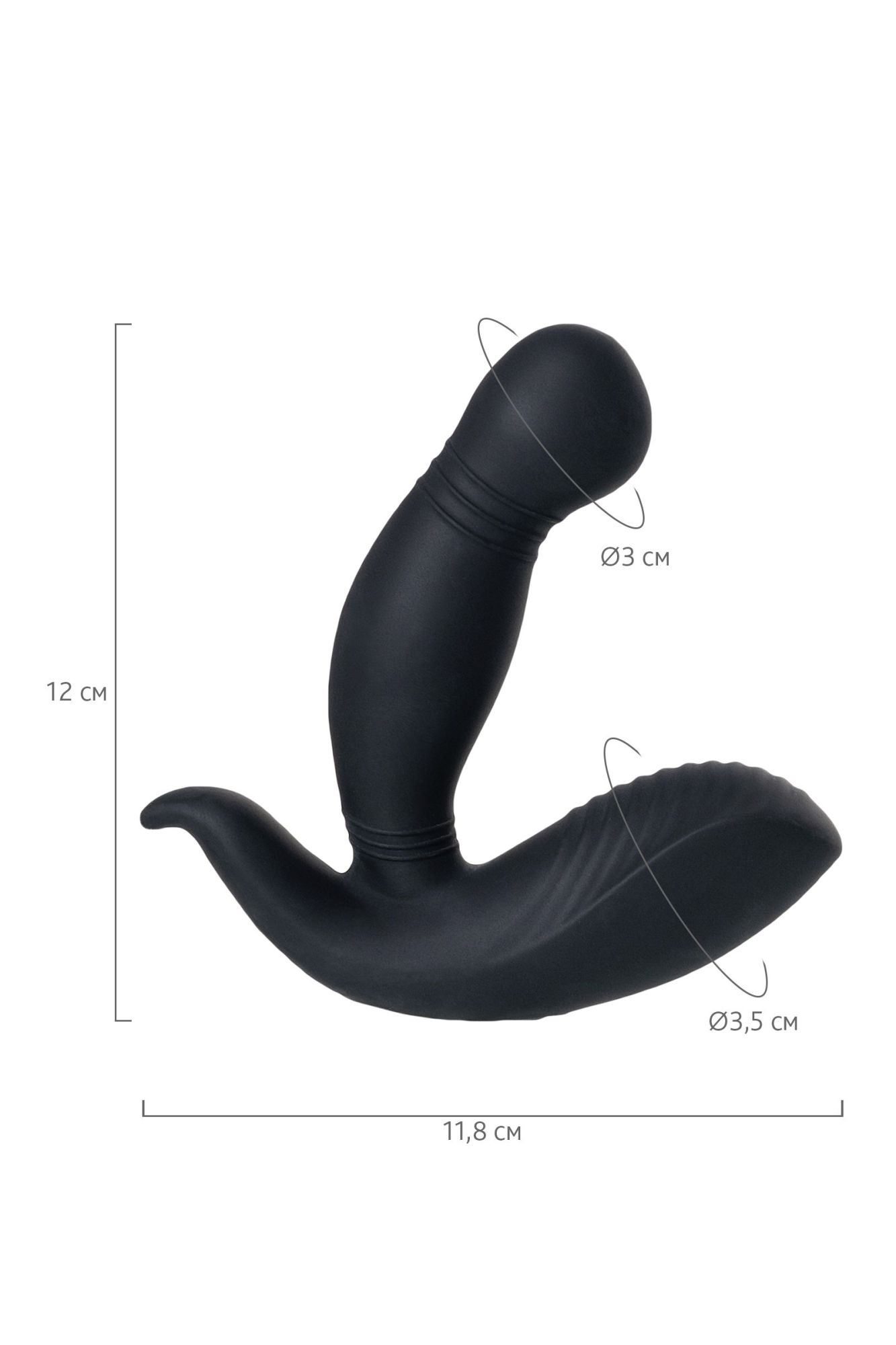 стимулятор простаты pppvibe 9 w motor, силикон, черный, 12 см в СПб