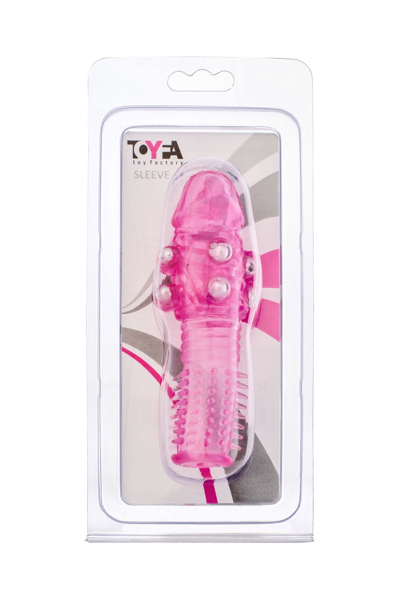 насадка с шариками  toyfa, tpe, розовый, 13,5 см в СПб