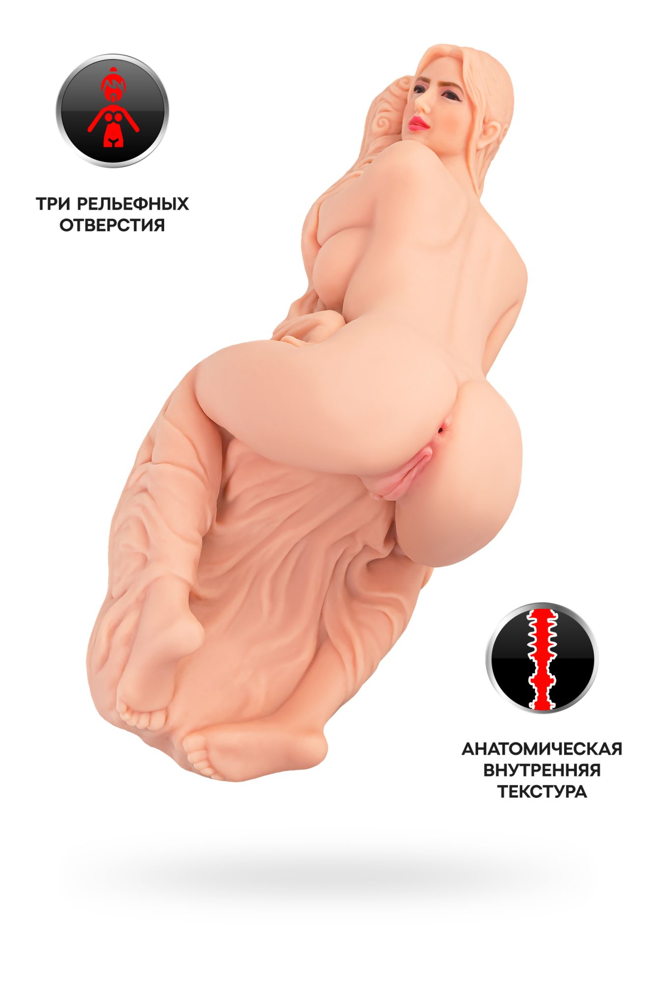 мастурбатор реалистичный kokos valentina, tpr, телесный, 42 см в СПб
