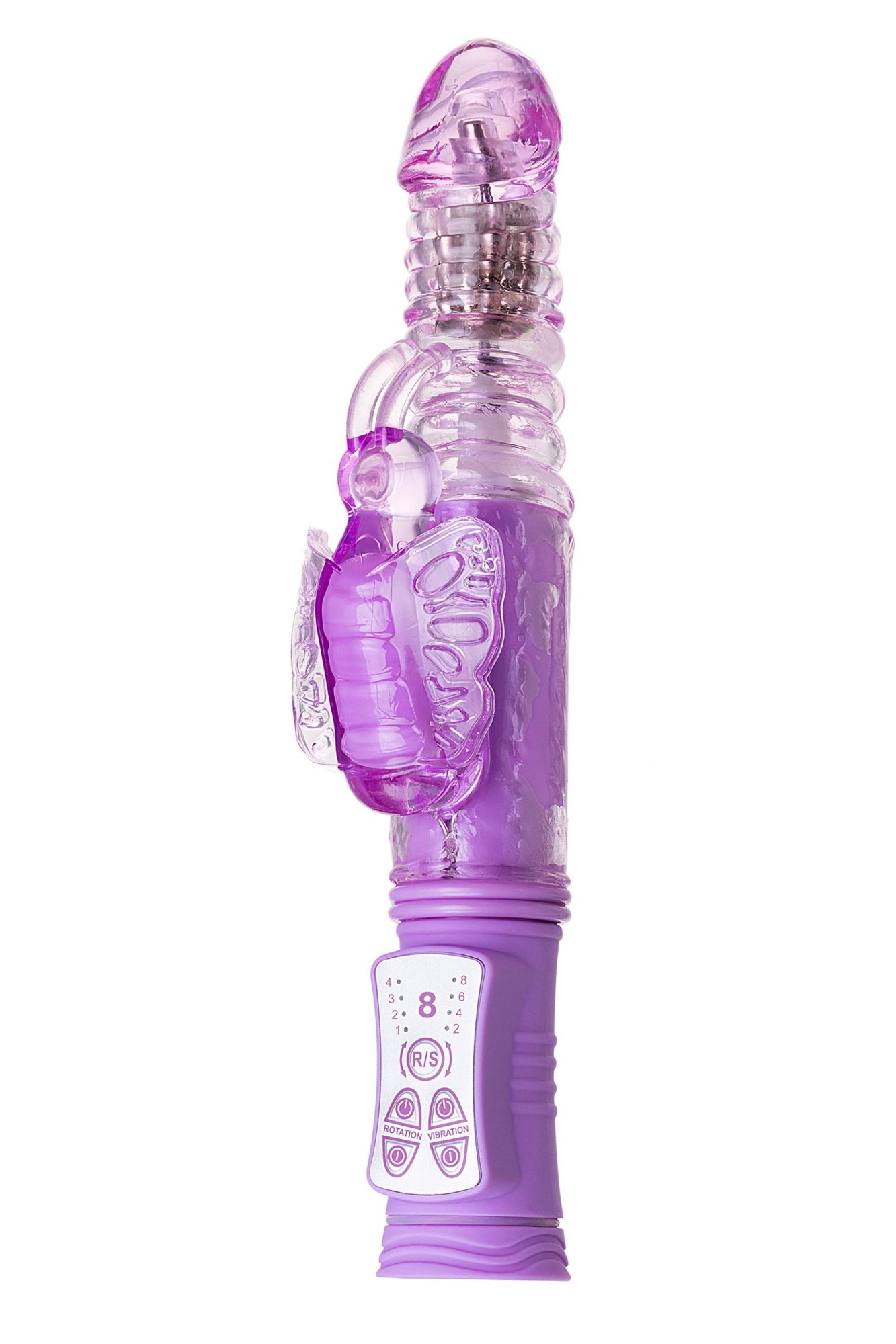 вибратор с клиторальным стимулятором toyfa a-toys serk high-tech fantasy, tpe, фиолетовый, 24,5 см в СПб